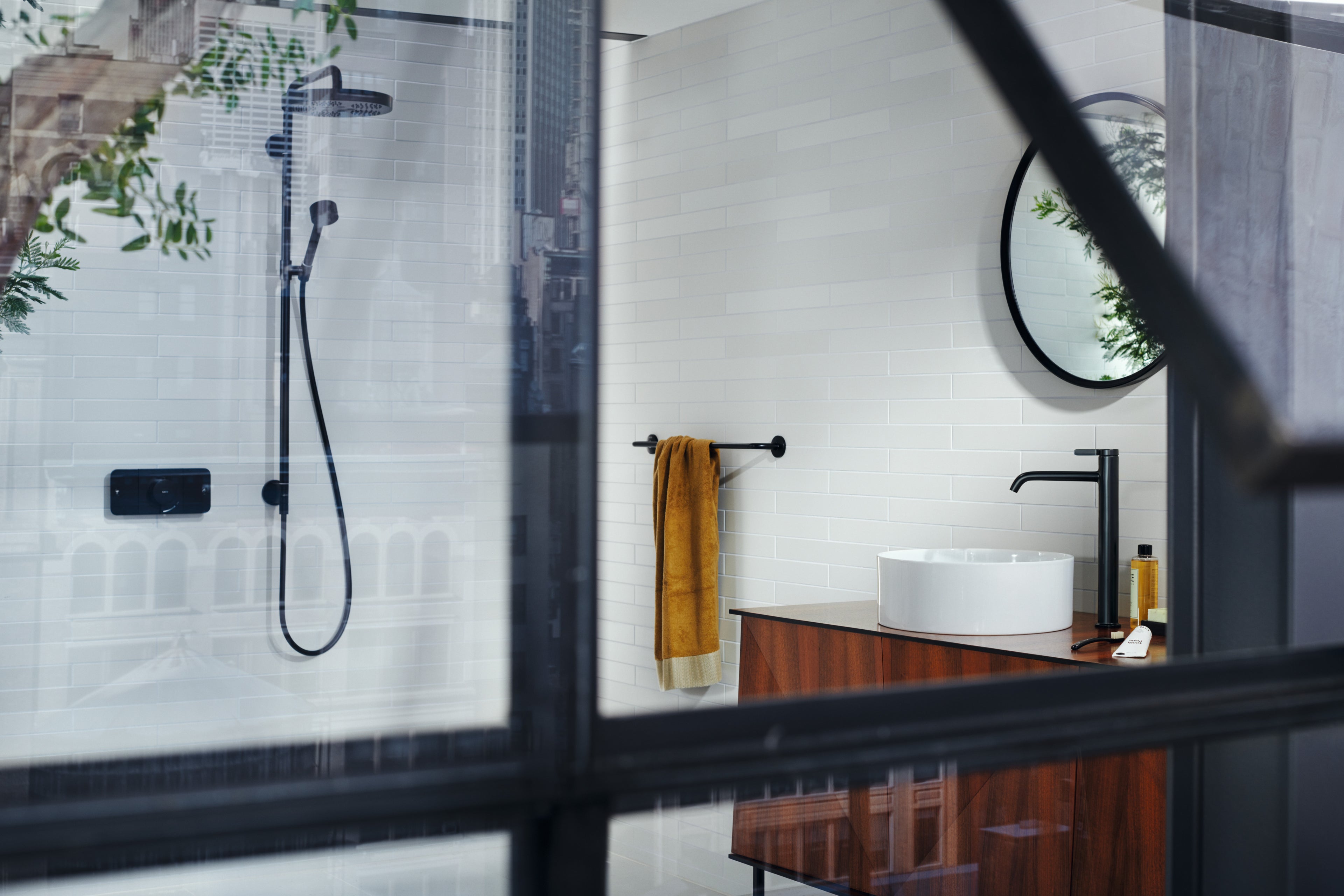 AXOR One Single Lever Handle Basin Mixer Faucet 260 with Open Waste Set from Brandt in Matt Black finish