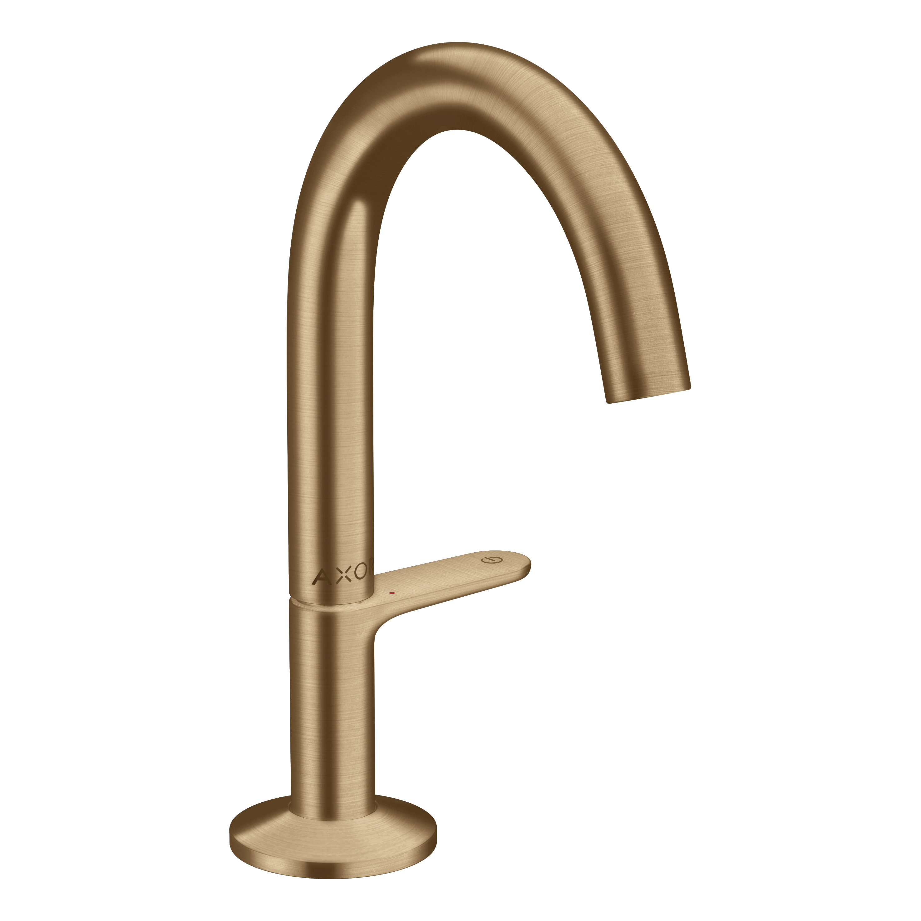 AXOR One Basin Mixer Faucet Select 140 with Push-Open Waste Set from Brandt in Brushed Bronze finish