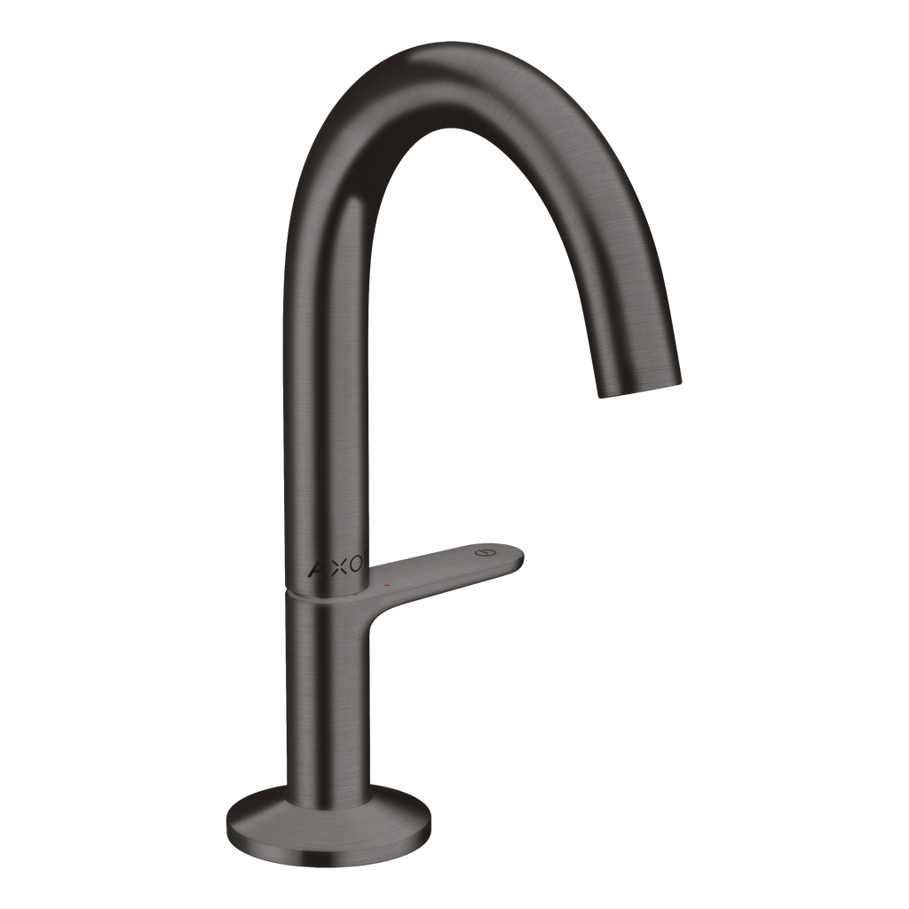 AXOR One Basin Mixer Faucet Select 140 with Push-Open Waste Set from Brandt in Brushed Black Chrome finish
