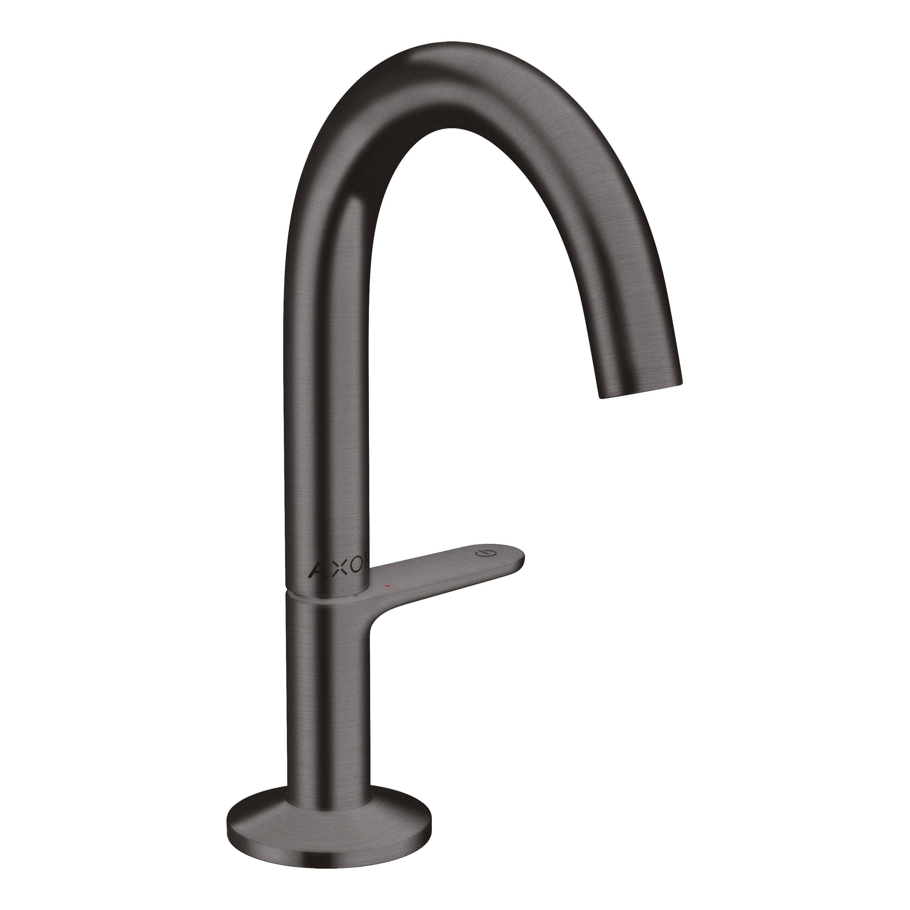 AXOR One Basin Mixer Faucet Select 140 with Push-Open Waste Set from Brandt in Brushed Black Chrome finish