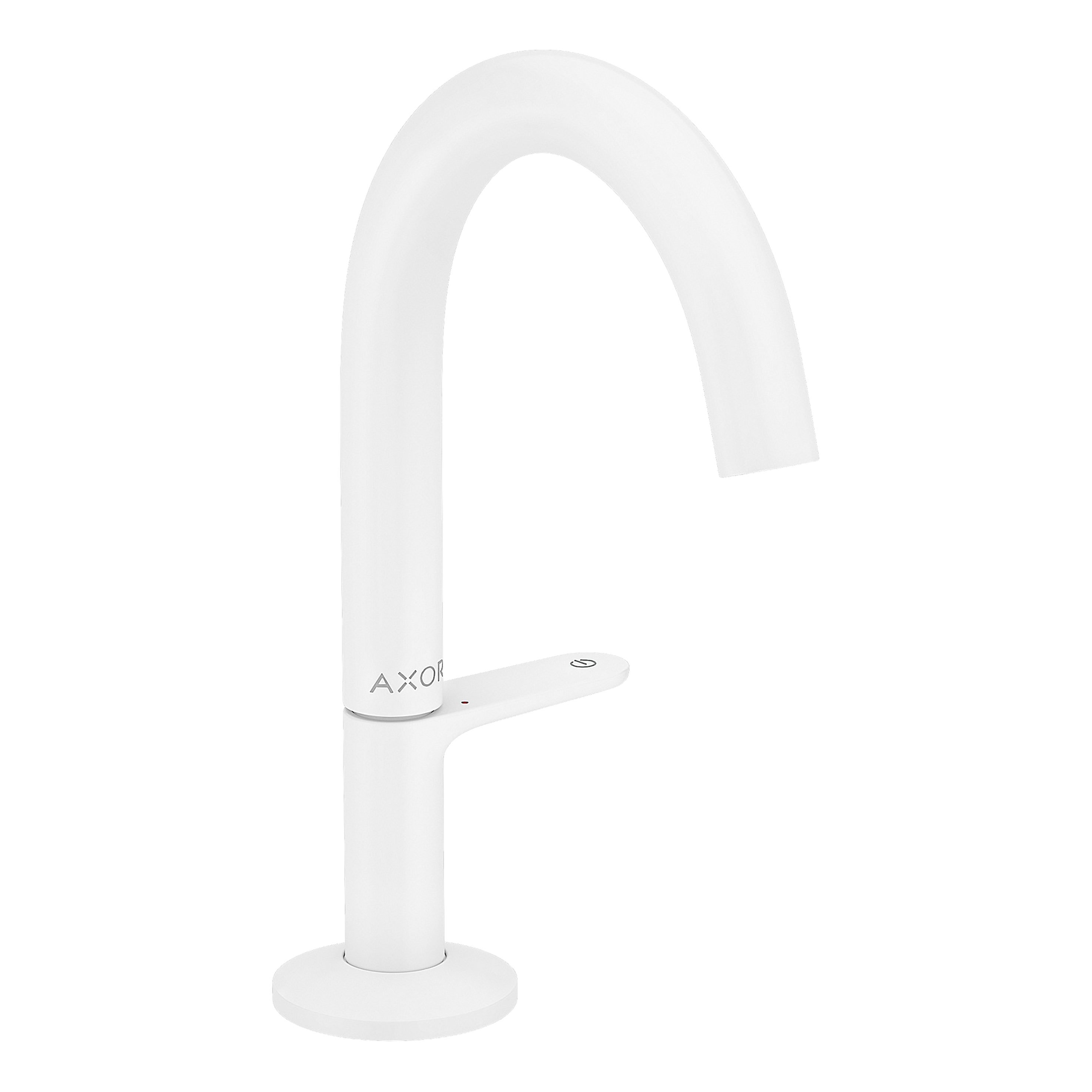 AXOR One Basin Mixer Faucet Select 140 with Push-Open Waste Set from Brandt in Matt White finish