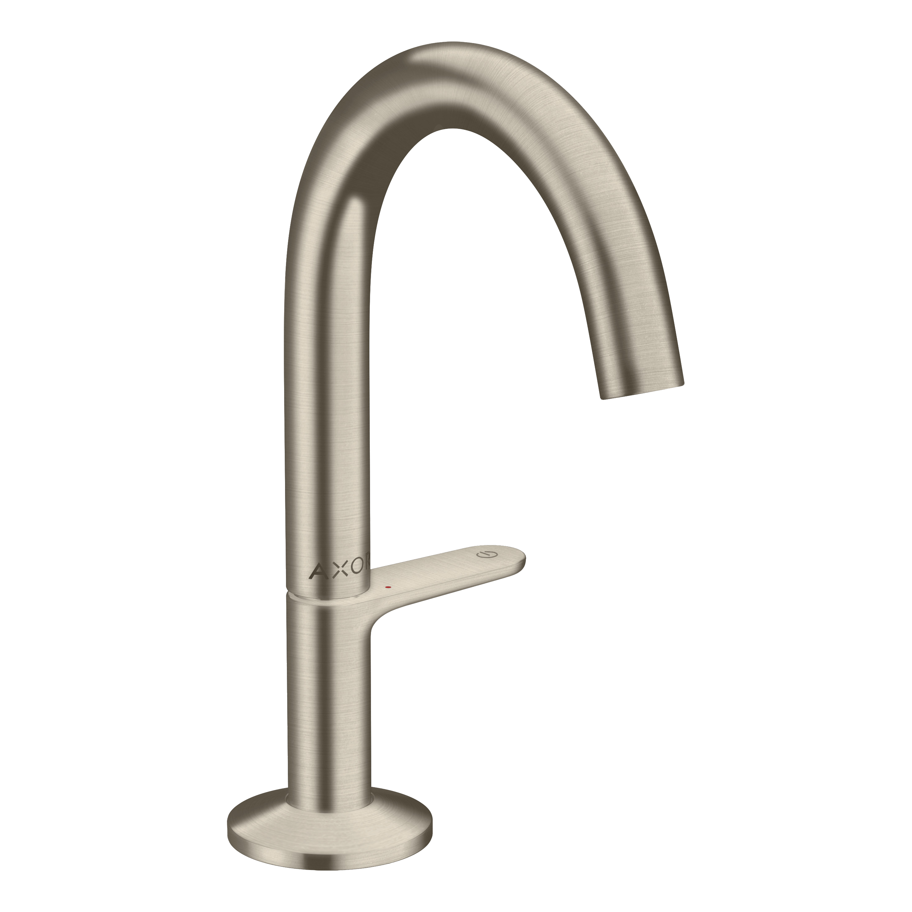 AXOR One Basin Mixer Faucet Select 140 with Push-Open Waste Set from Brandt in Brushed Nickel finish