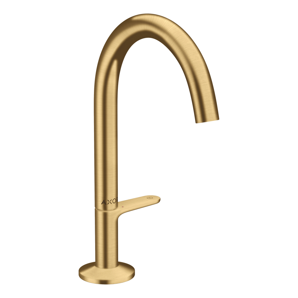 AXOR One Basin Mixer Faucet Select 170 with Push-Open Waste Set from Brandt in Brushed Gold Optic finish