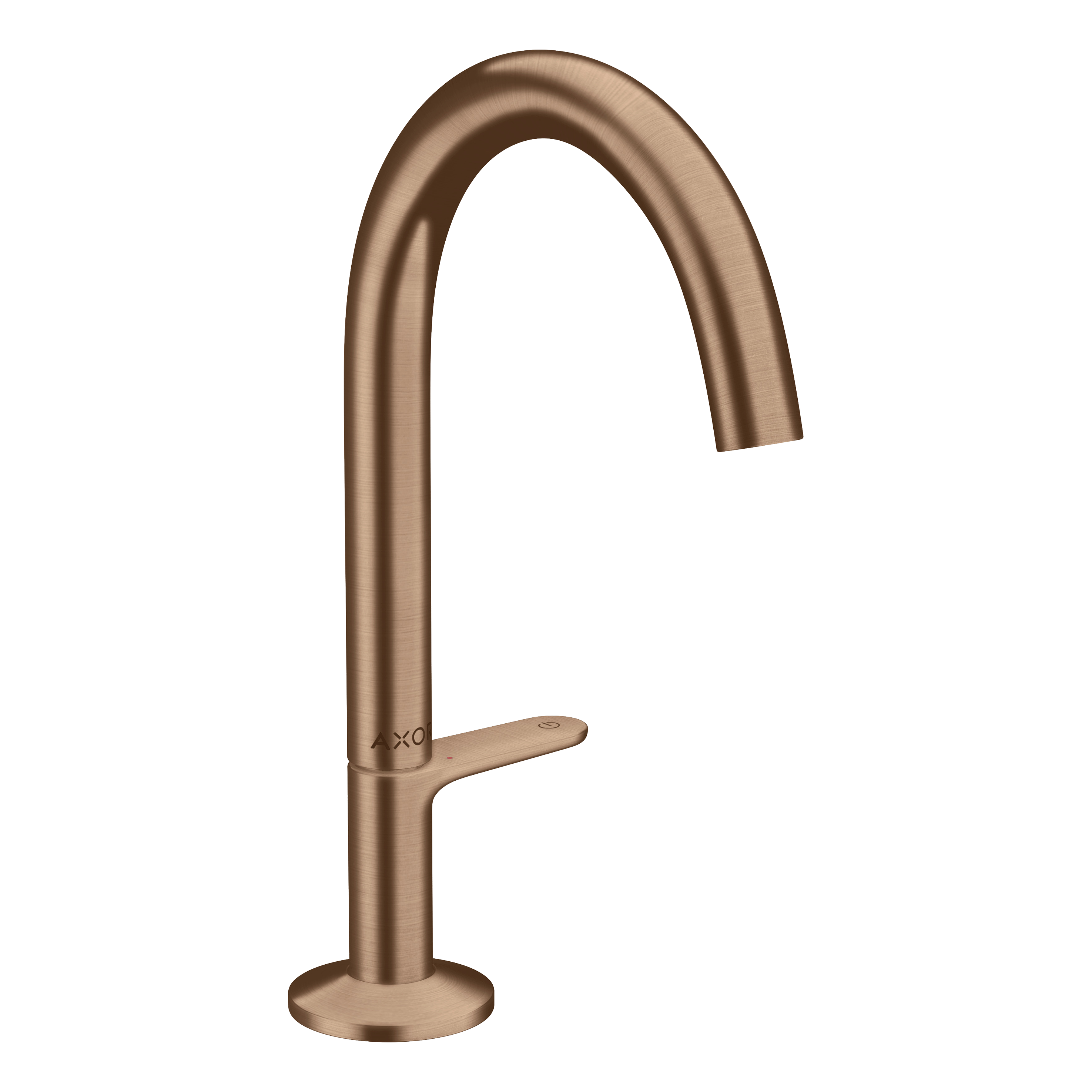 AXOR One Basin Mixer Faucet Select 170 with Push-Open Waste Set from Brandt in Brushed Red Gold finish