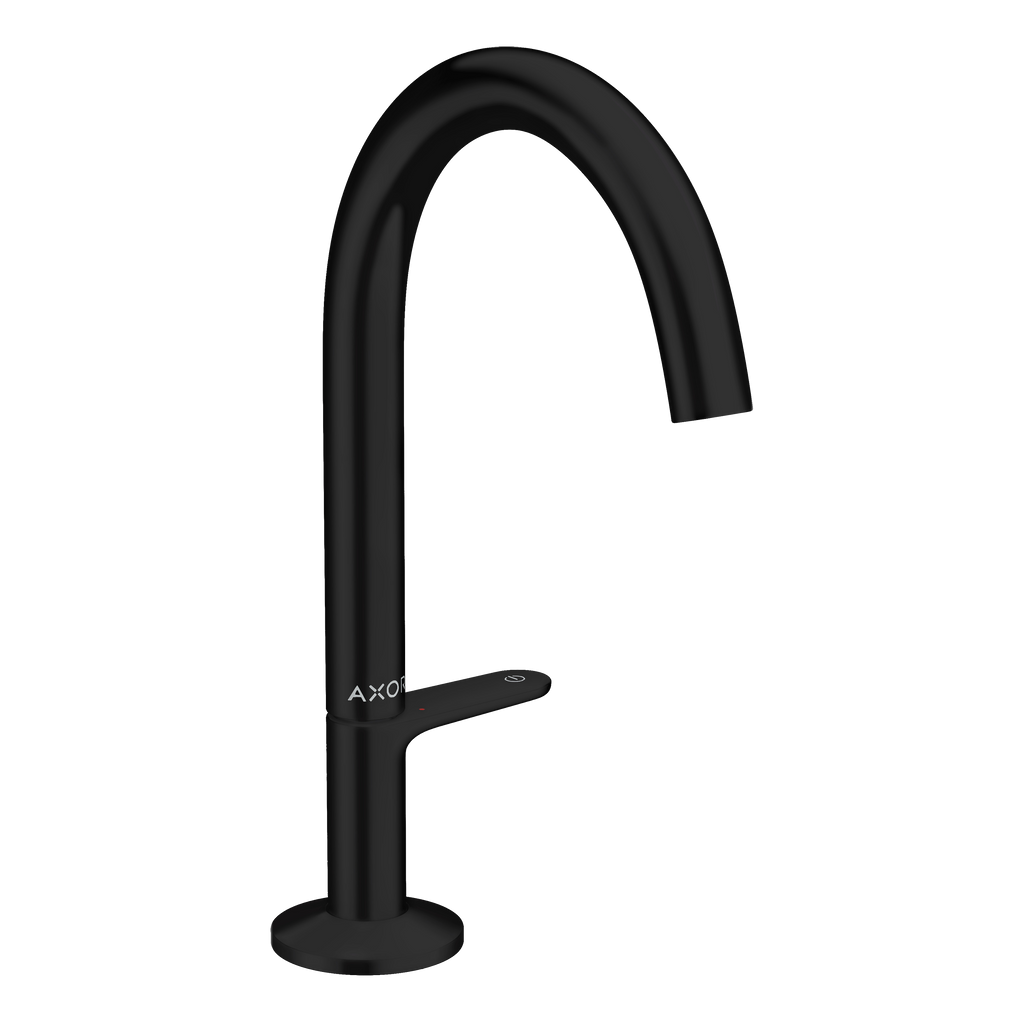 AXOR One Basin Mixer Faucet Select 170 with Push-Open Waste Set from Brandt in Matt Black finish