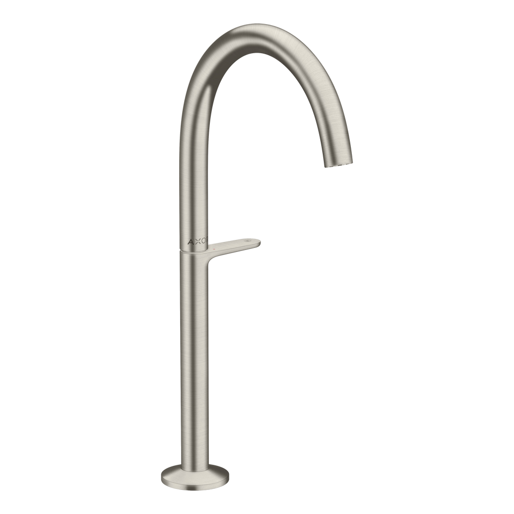 AXOR One Basin Mixer Faucet Select 260 with Push-Open Waste Set from Brandt in Stainless Steel Optic finish