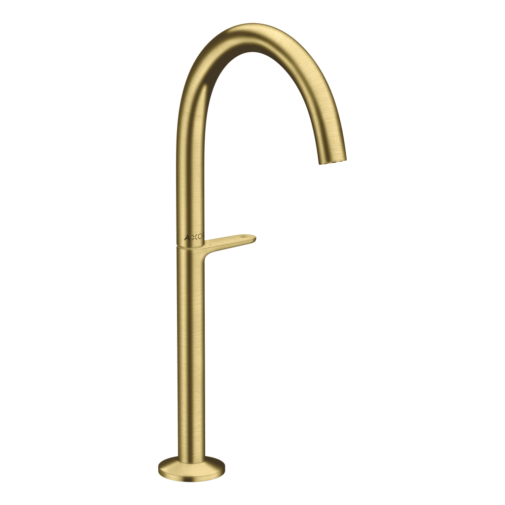 AXOR One Basin Mixer Faucet Select 260 with Push-Open Waste Set from Brandt in Brushed Brass finish