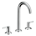 AXOR One 3-Hole Basin Mixer Faucet 170 with Push-Open Waste Set from Brandt in Chrome finish