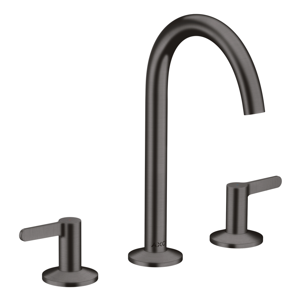 AXOR One 3-Hole Basin Mixer Faucet 170 with Push-Open Waste Set from Brandt in Brushed Black Chrome finish
