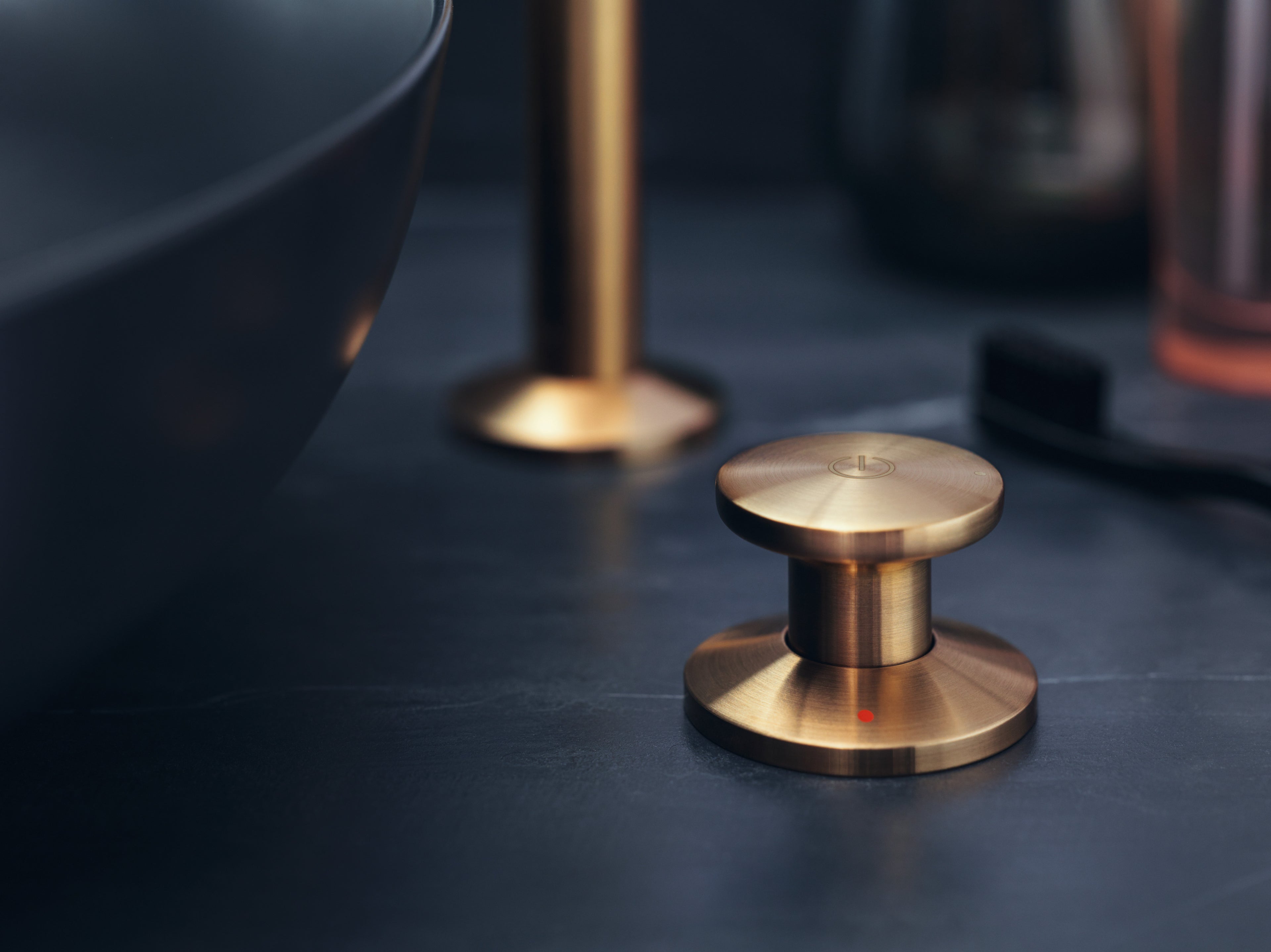 AXOR One 2-Hole Basin Mixer Faucet Select 260 with Push-Open Waste Set from Brandt in Brushed Bronze finish