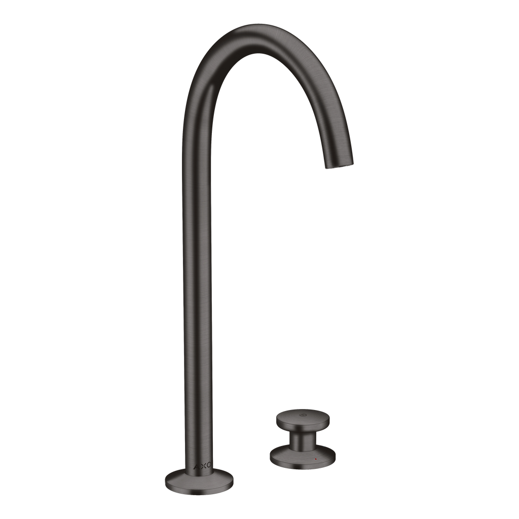 AXOR One 2-Hole Basin Mixer Faucet Select 260 with Push-Open Waste Set from Brandt in Brushed Black Chrome finish