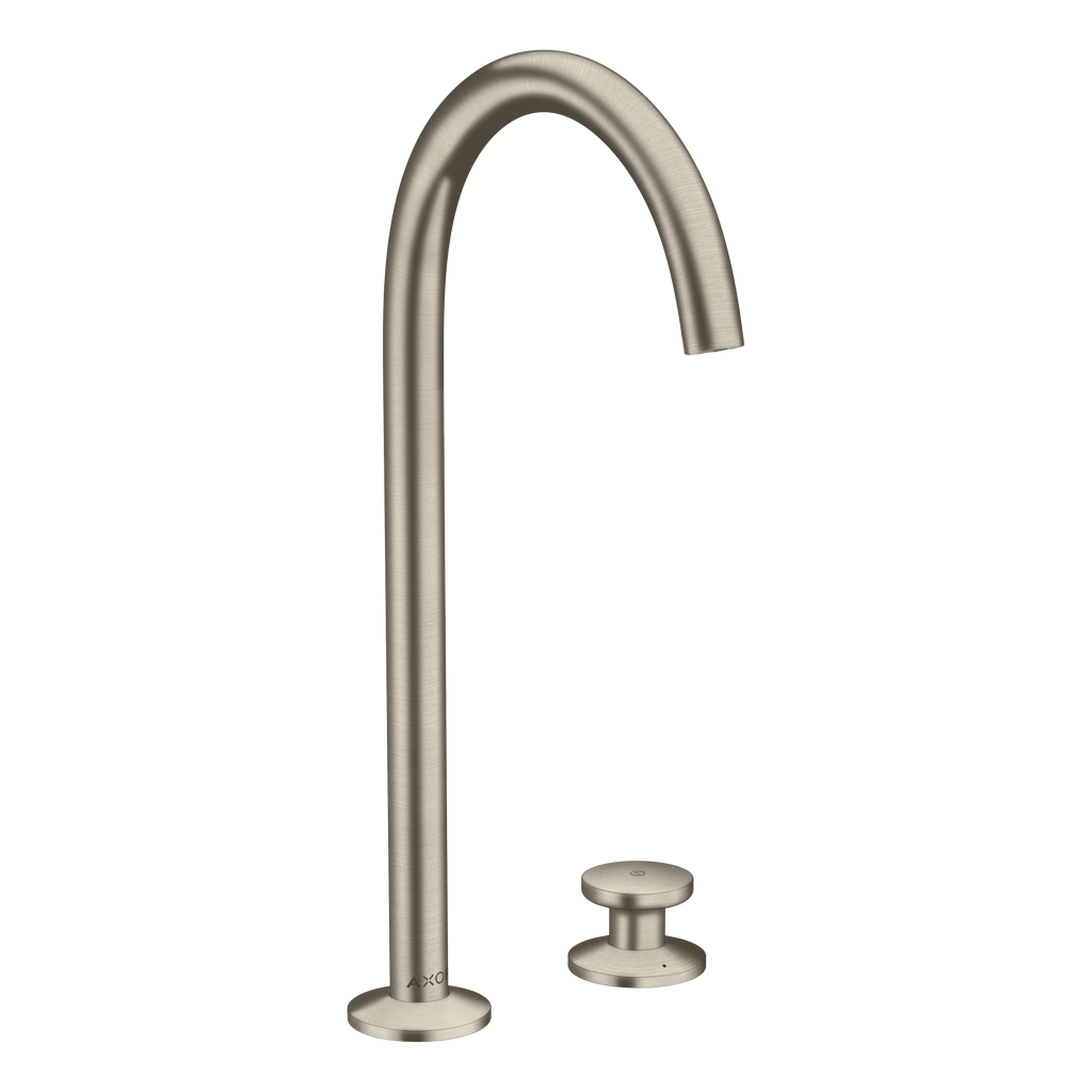 AXOR One 2-Hole Basin Mixer Faucet Select 260 with Push-Open Waste Set from Brandt in Brushed Nickel finish