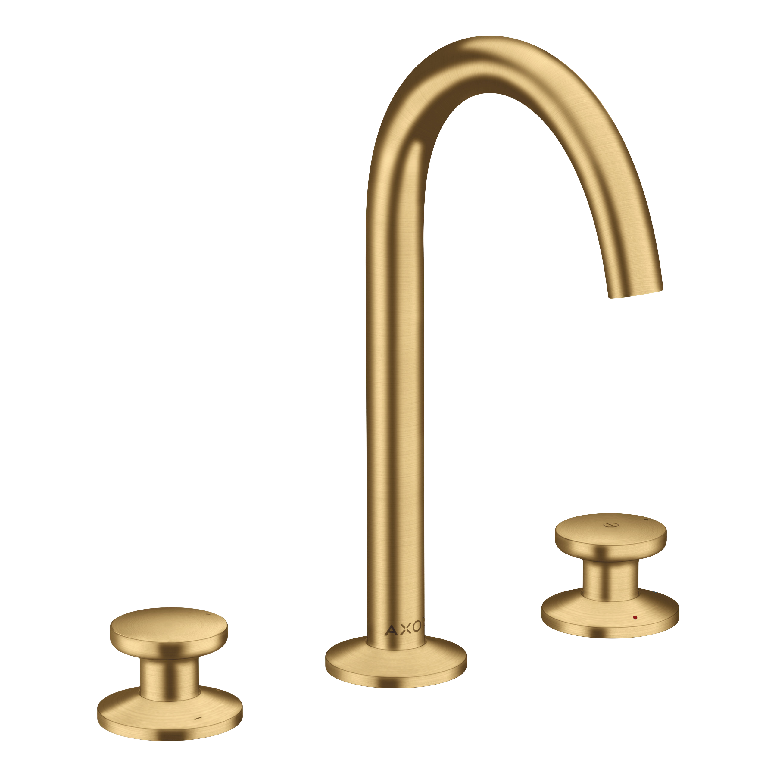 AXOR One 3-Hole Basin Mixer Faucet Select 170 with Push-Open Waste Set from Brandt in Brushed Gold Optic finish