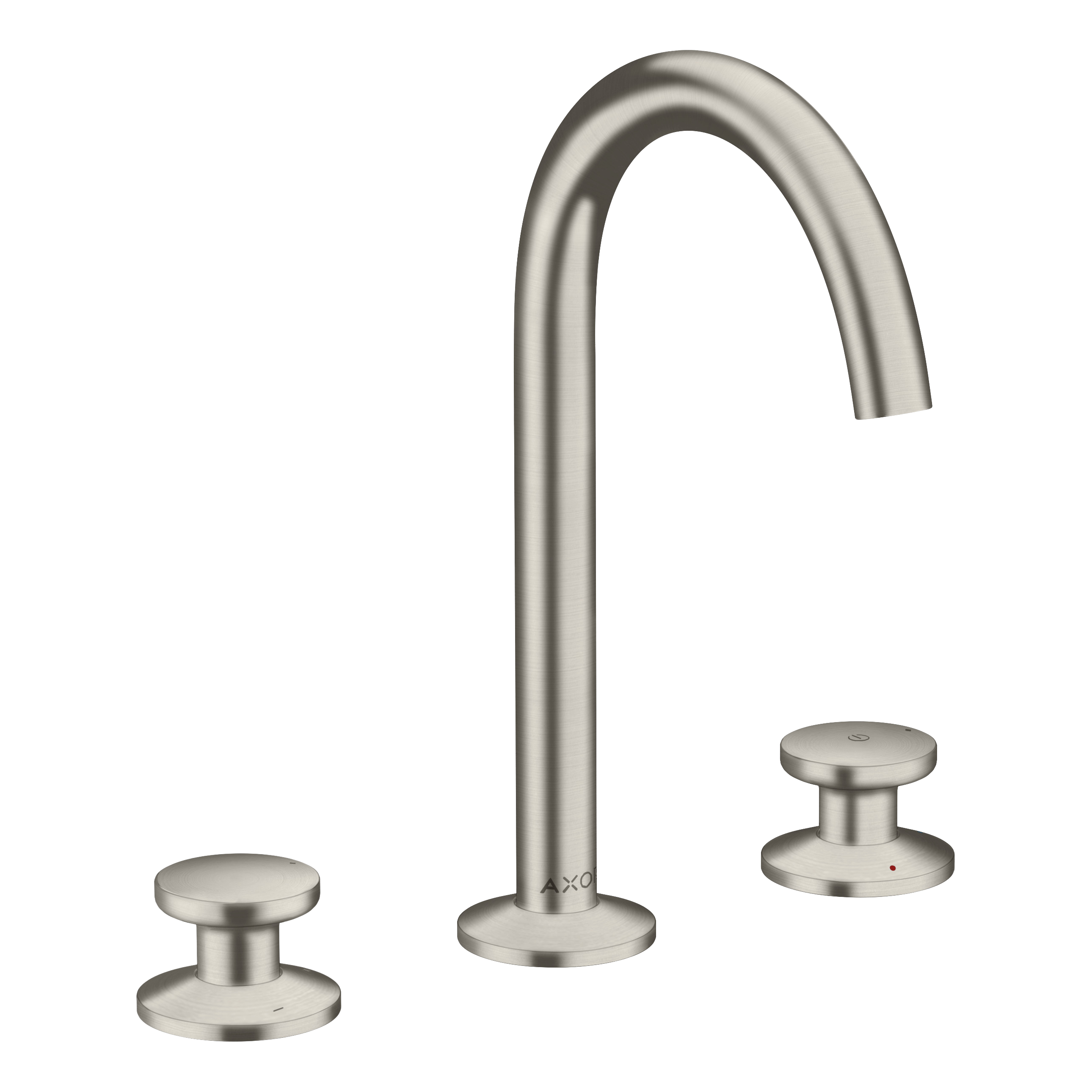 AXOR One 3-Hole Basin Mixer Faucet Select 170 with Push-Open Waste Set from Brandt in Stainless Steel Optic finish