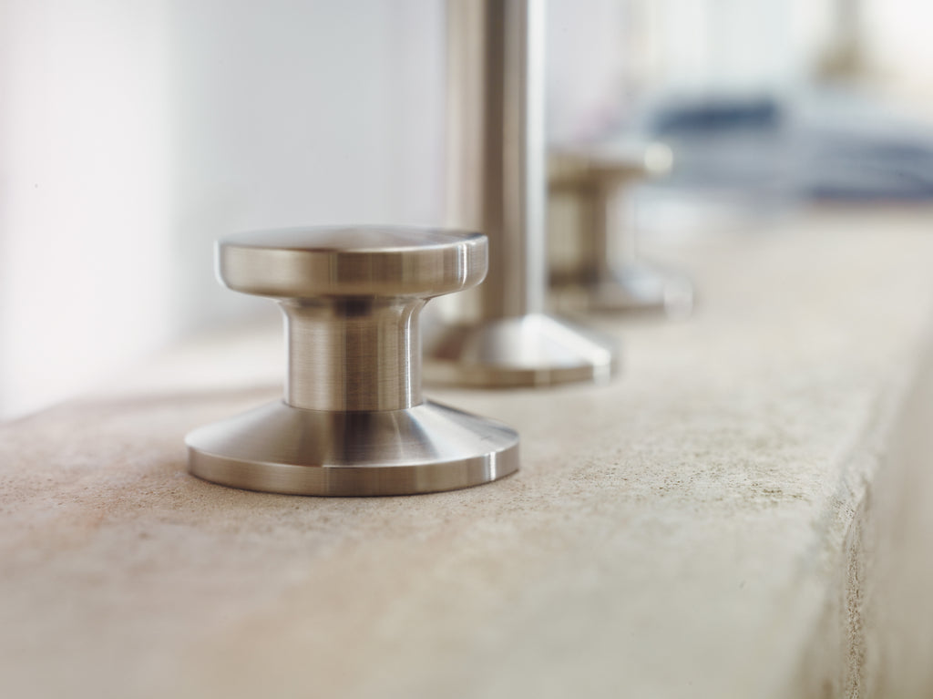AXOR One 3-Hole Basin Mixer Faucet Select 170 with Push-Open Waste Set from Brandt in Brushed Nickel finish