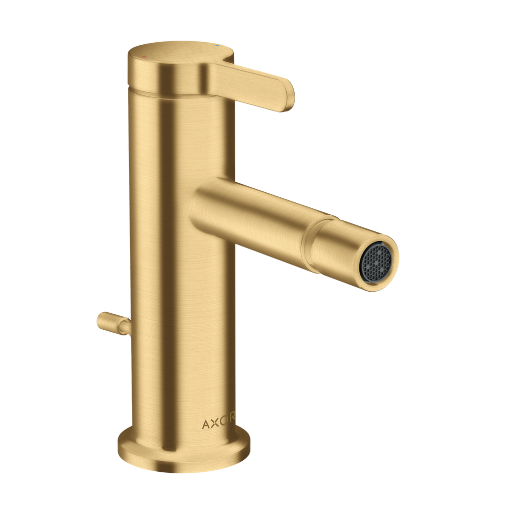 AXOR One Single Lever Handle Bidet Mixer Faucet with Pop-Up Waste from Brandt in Brushed Gold Optic finish