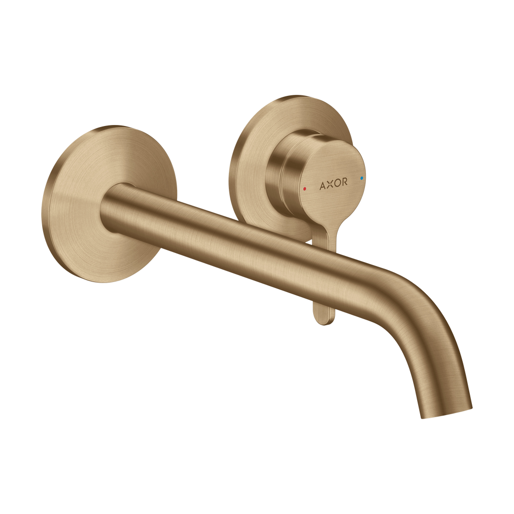 AXOR One Single Lever Handle Concealed Basin Mixer Faucet for 2-Hole Installation with 220 mm Spout from Brandt in Brushed Bronze finish