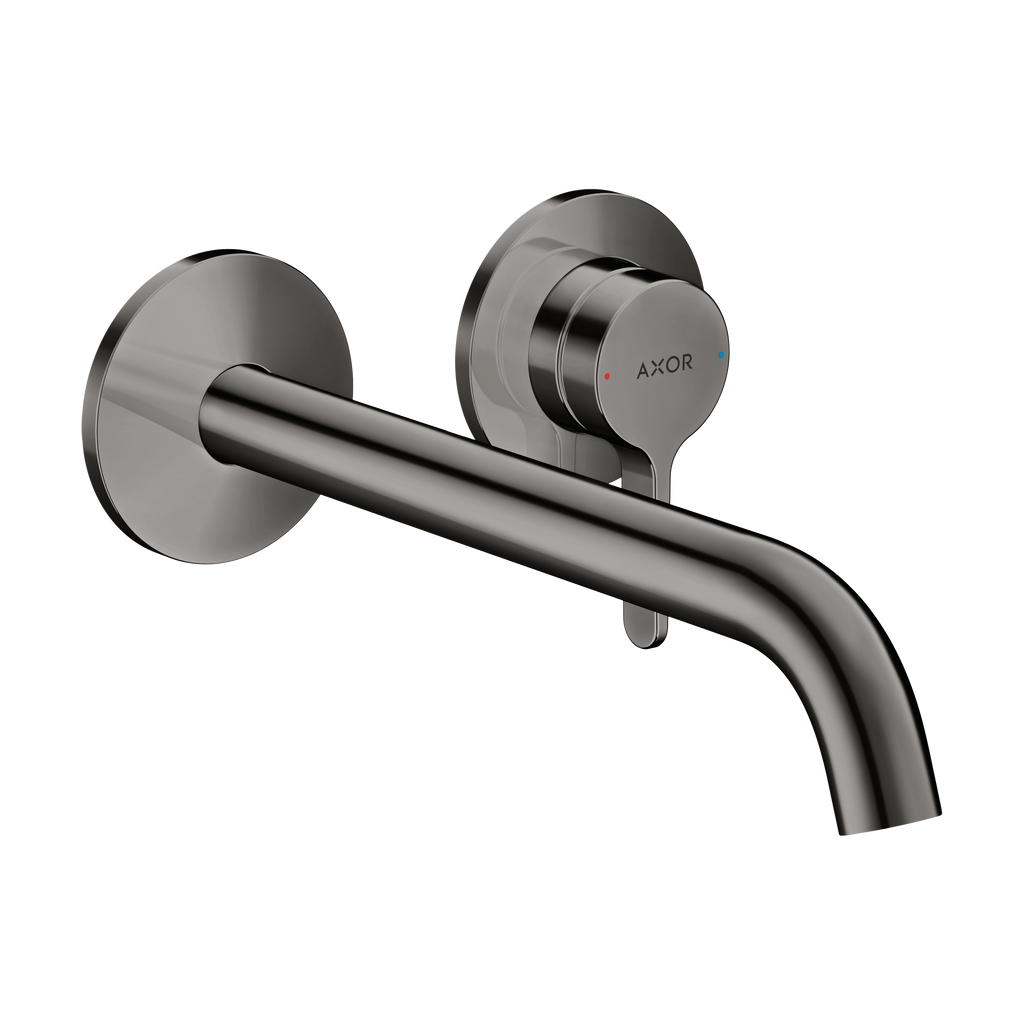 AXOR One Single Lever Handle Concealed Basin Mixer Faucet for 2-Hole Installation with 220 mm Spout from Brandt in Polished Black Chrome finish