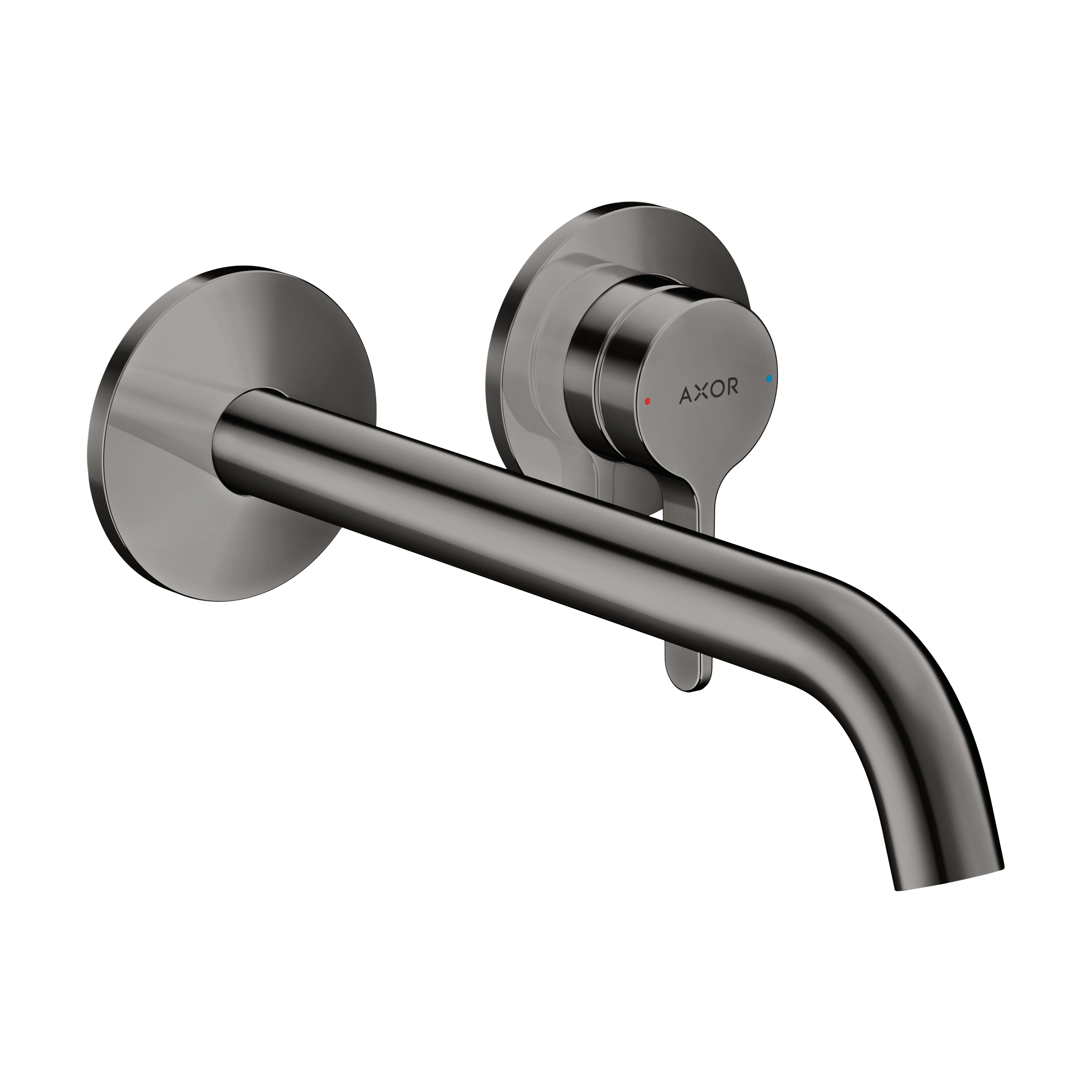 AXOR One Single Lever Handle Concealed Basin Mixer Faucet for 2-Hole Installation with 220 mm Spout from Brandt in Polished Black Chrome finish