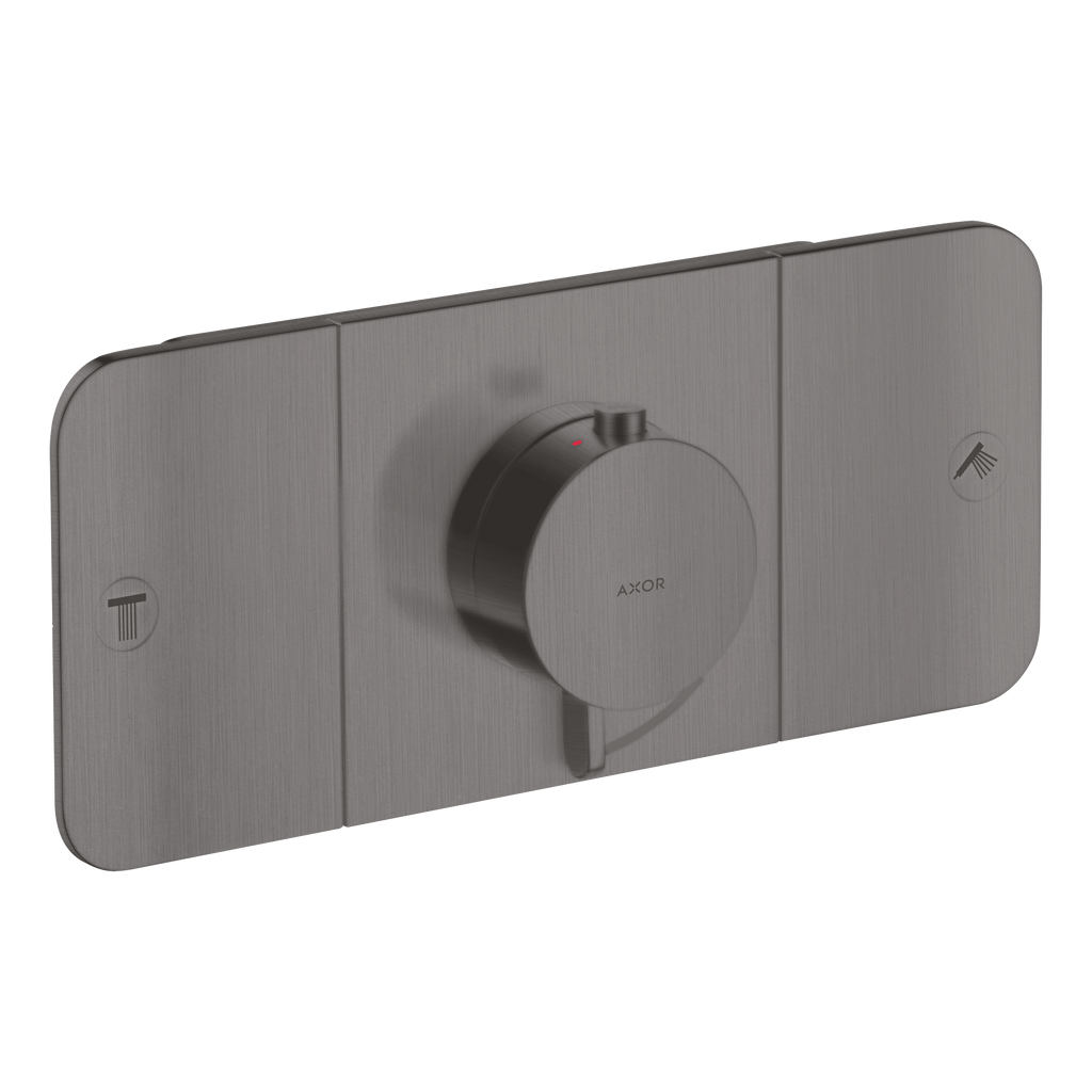 AXOR One Concealed Shower Thermostat with 2 Outlets from Brandt in Brushed Black Chrome finish