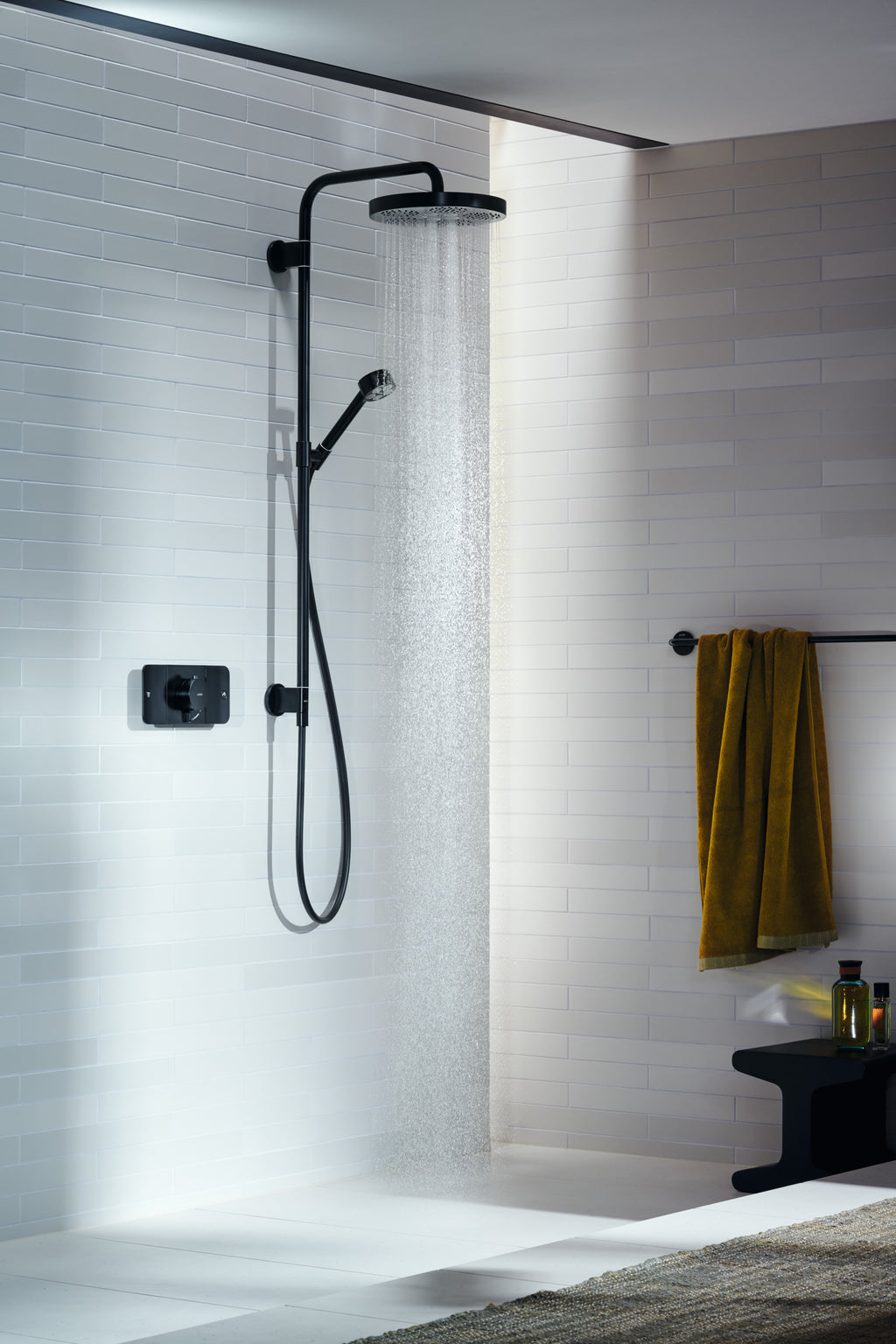 AXOR One Concealed Shower Thermostat with 2 Outlets from Brandt in Matt Black finish
