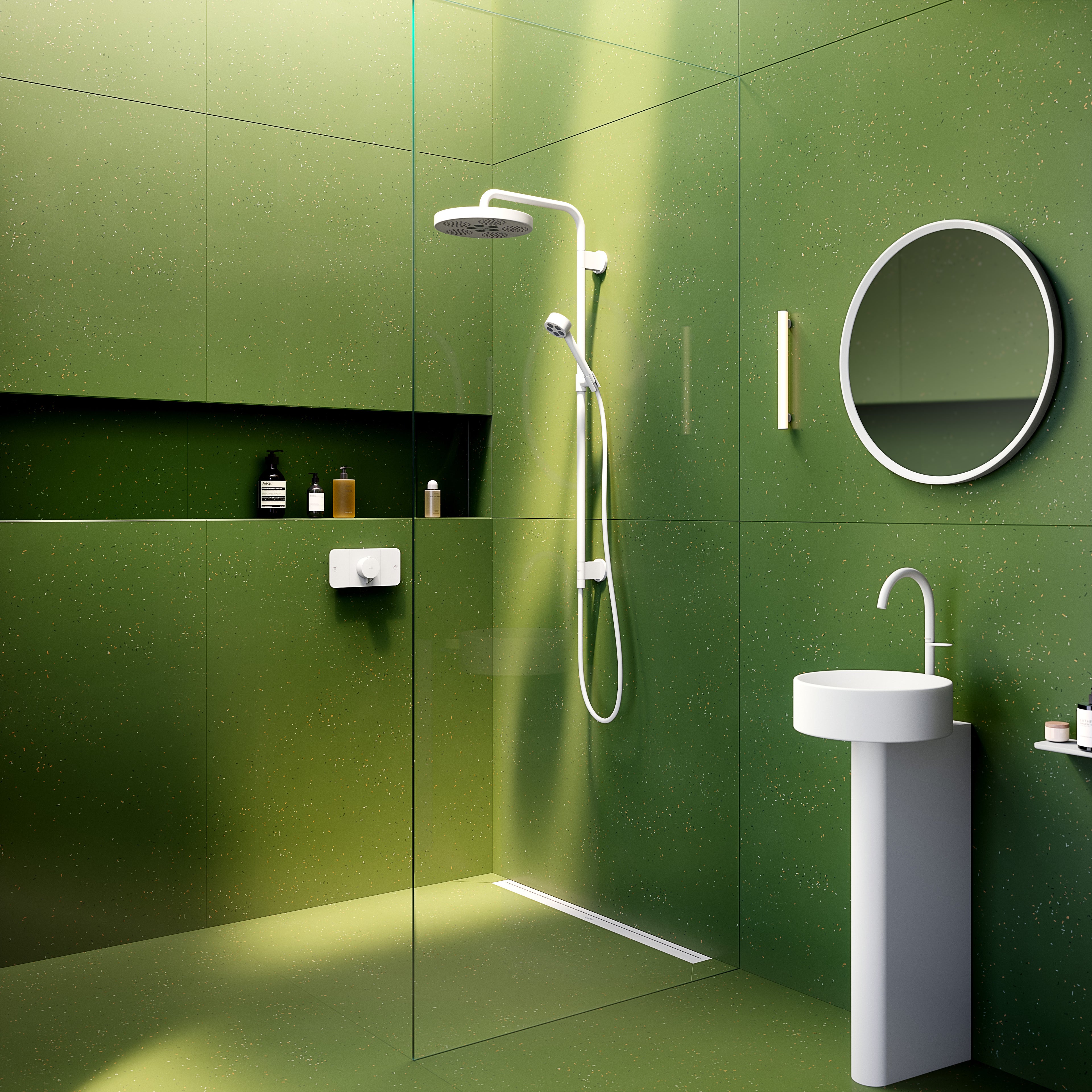 AXOR One Concealed Shower Thermostat with 2 Outlets from Brandt in Matt White finish