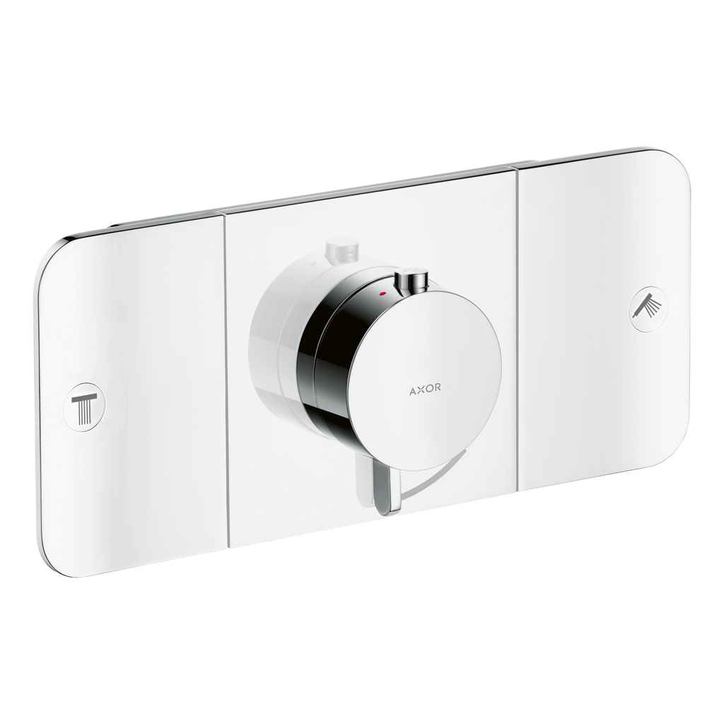 AXOR One Concealed Shower Thermostat with 2 Outlets from Brandt in Stainless Steel Optic finish