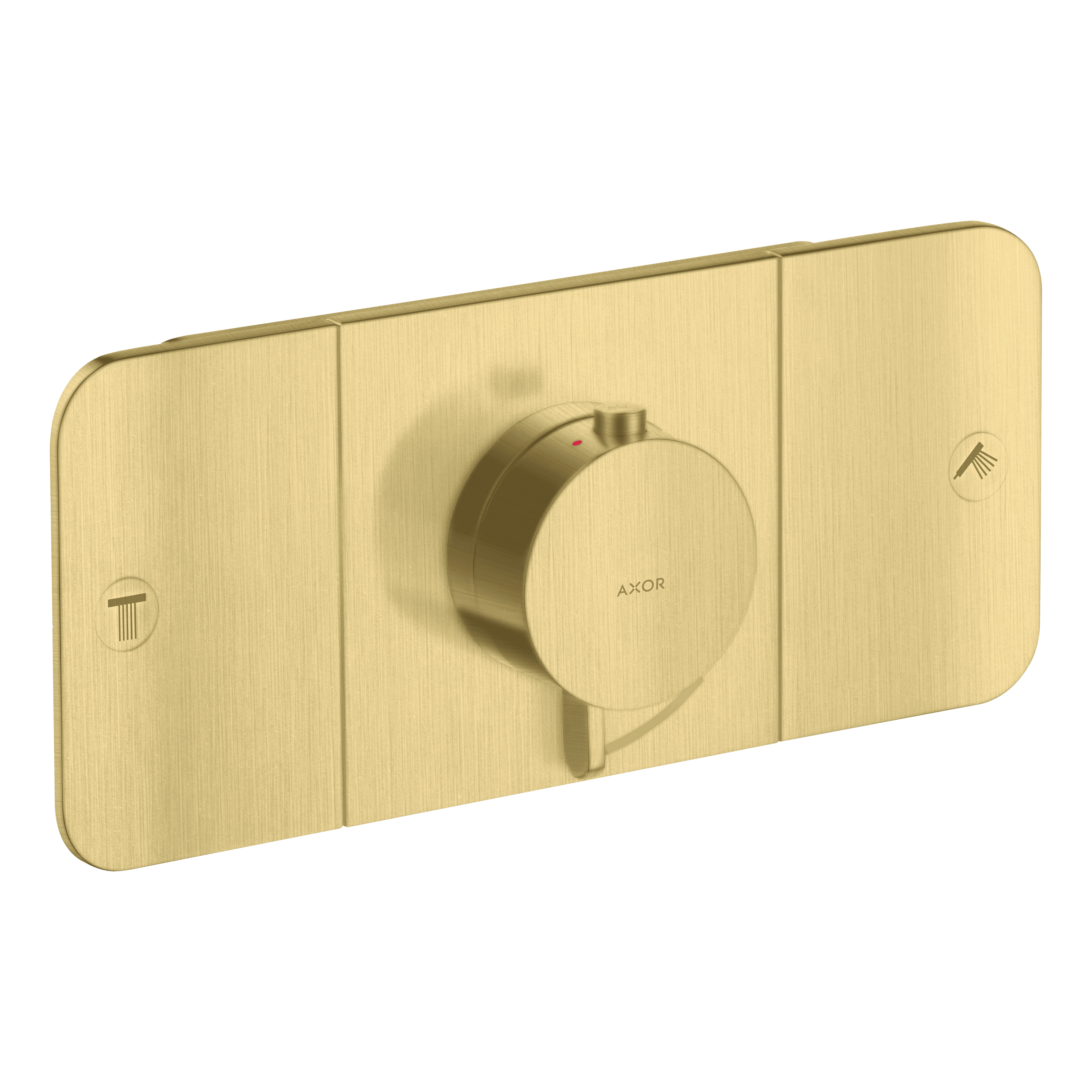 AXOR One Concealed Shower Thermostat with 2 Outlets from Brandt in Brushed Brass finish
