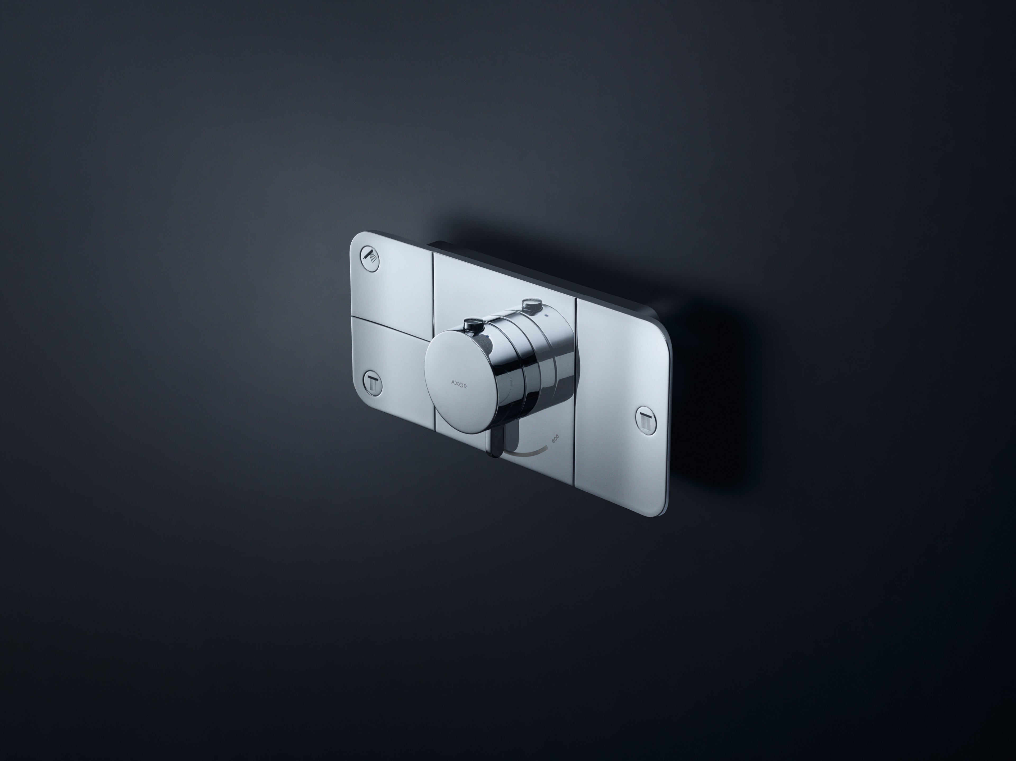 AXOR One Concealed Shower Thermostat with 3 Outlets from Brandt in Chrome finish