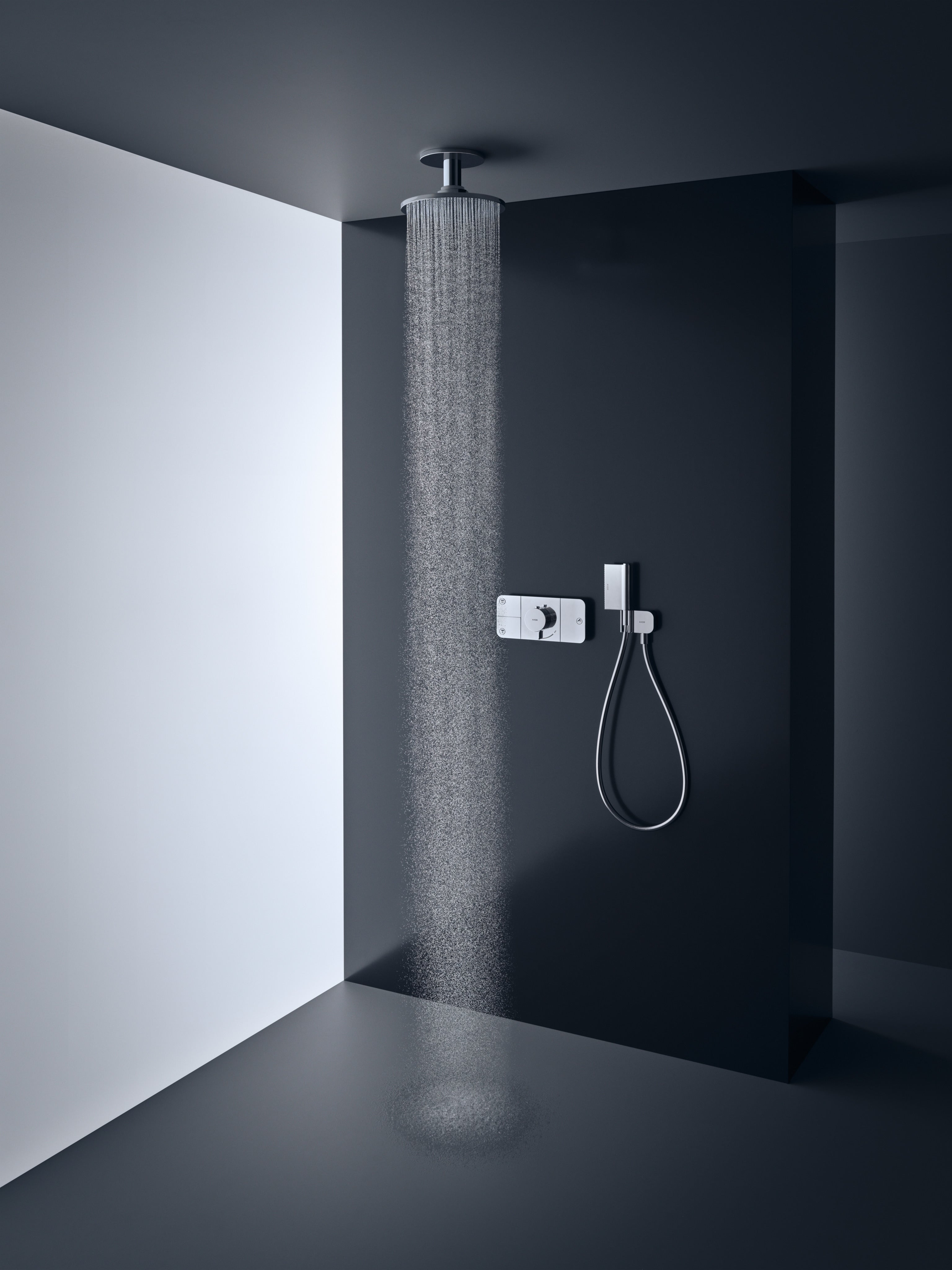 AXOR One Concealed Shower Thermostat with 3 Outlets from Brandt in Chrome finish