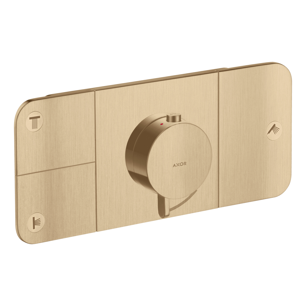 AXOR One Concealed Shower Thermostat with 3 Outlets from Brandt in Brushed Bronze finish