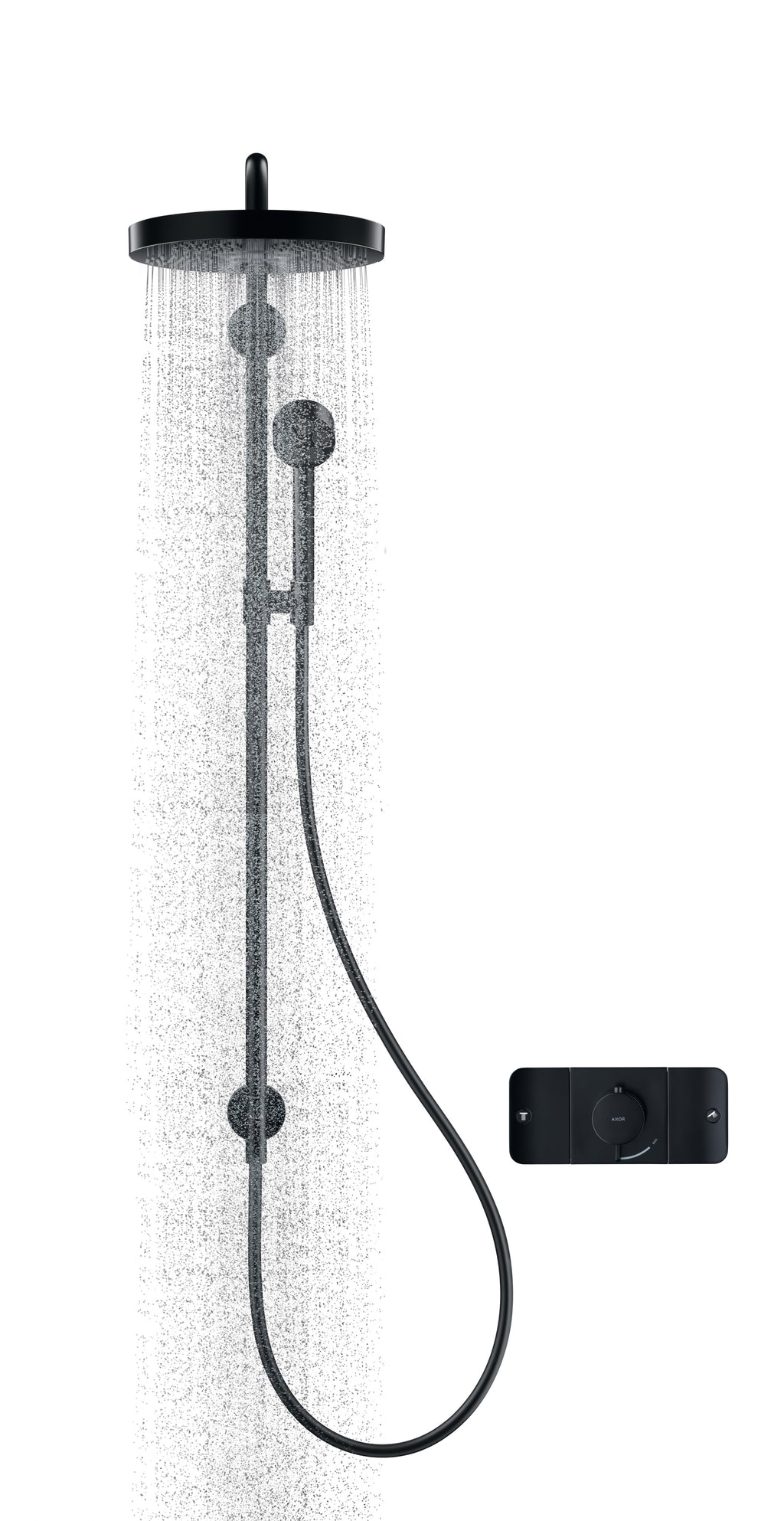 AXOR One Concealed Shower Thermostat with 3 Outlets from Brandt in Matt Black finish