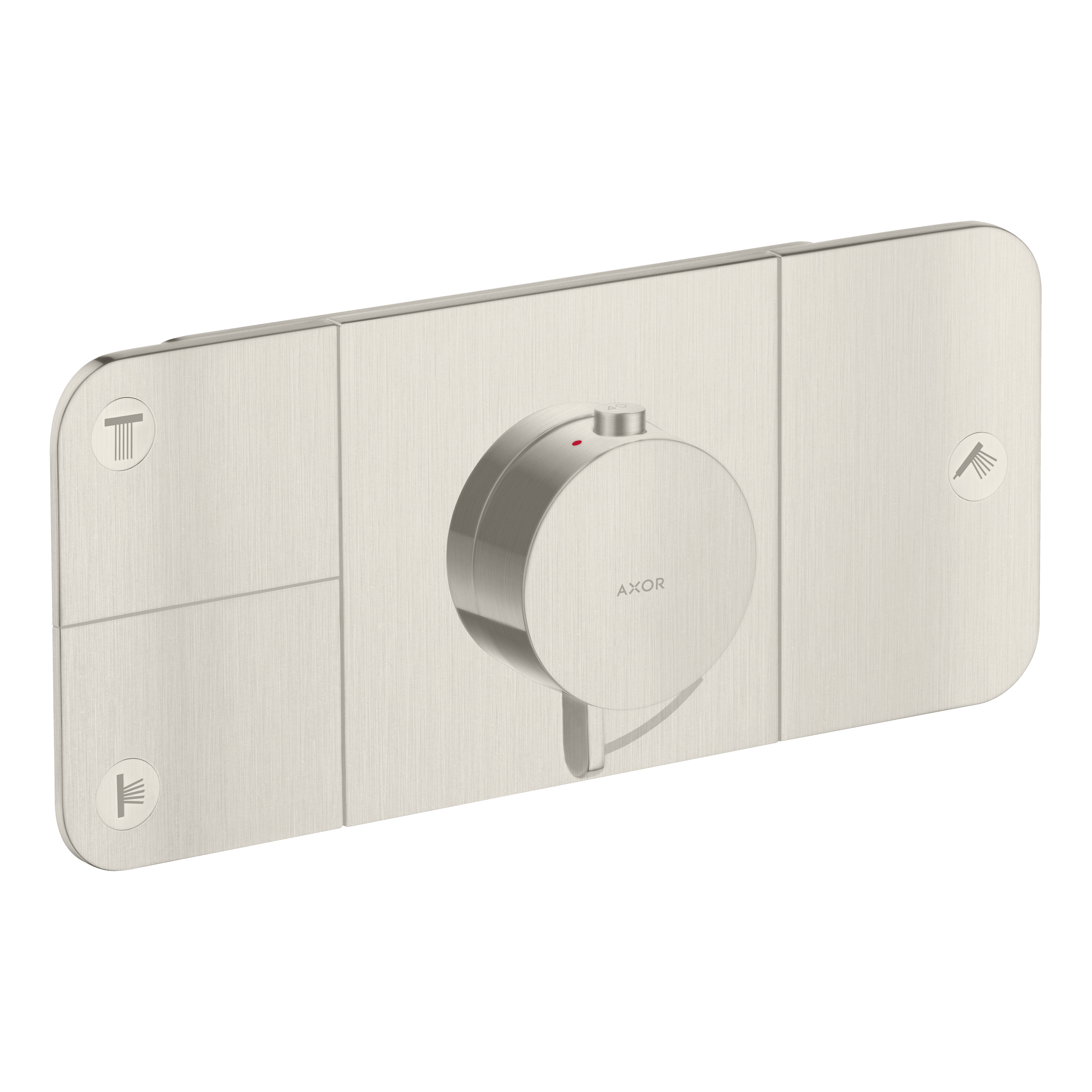 AXOR One Concealed Shower Thermostat with 3 Outlets from Brandt in Stainless Steel Optic finish
