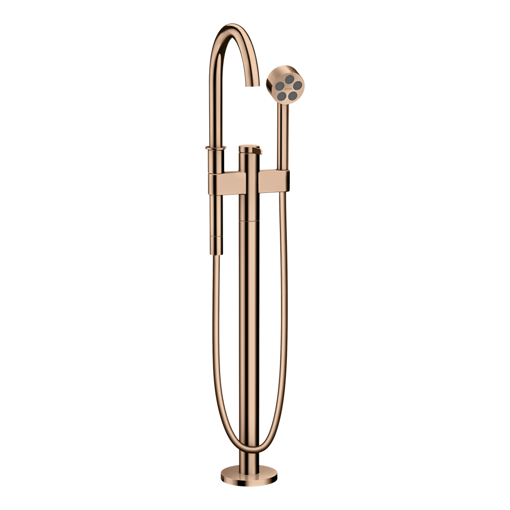 AXOR One Single Lever Handle Floorstanding Bath & Shower Mixer Faucet from Brandt in Polished Red Gold finish