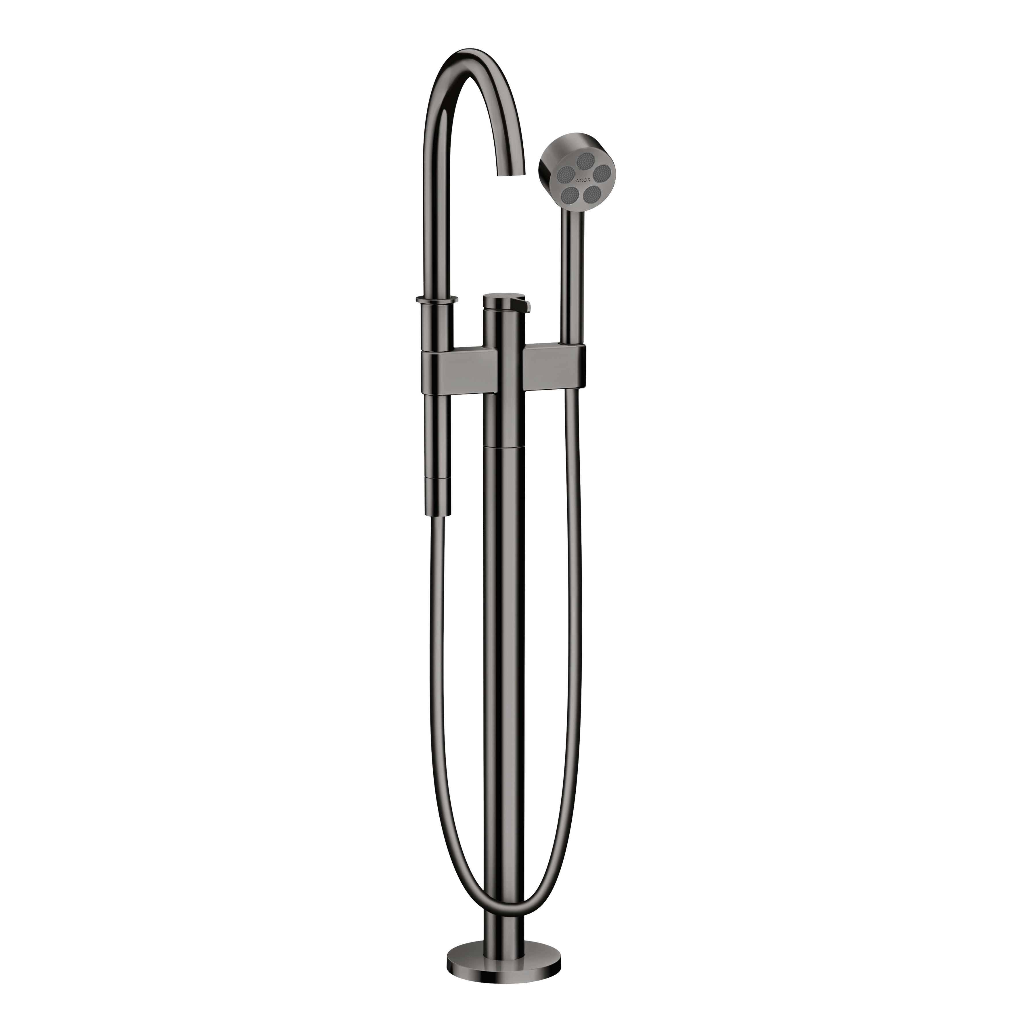 AXOR One Single Lever Handle Floorstanding Bath & Shower Mixer Faucet from Brandt in Polished Black Chrome finish