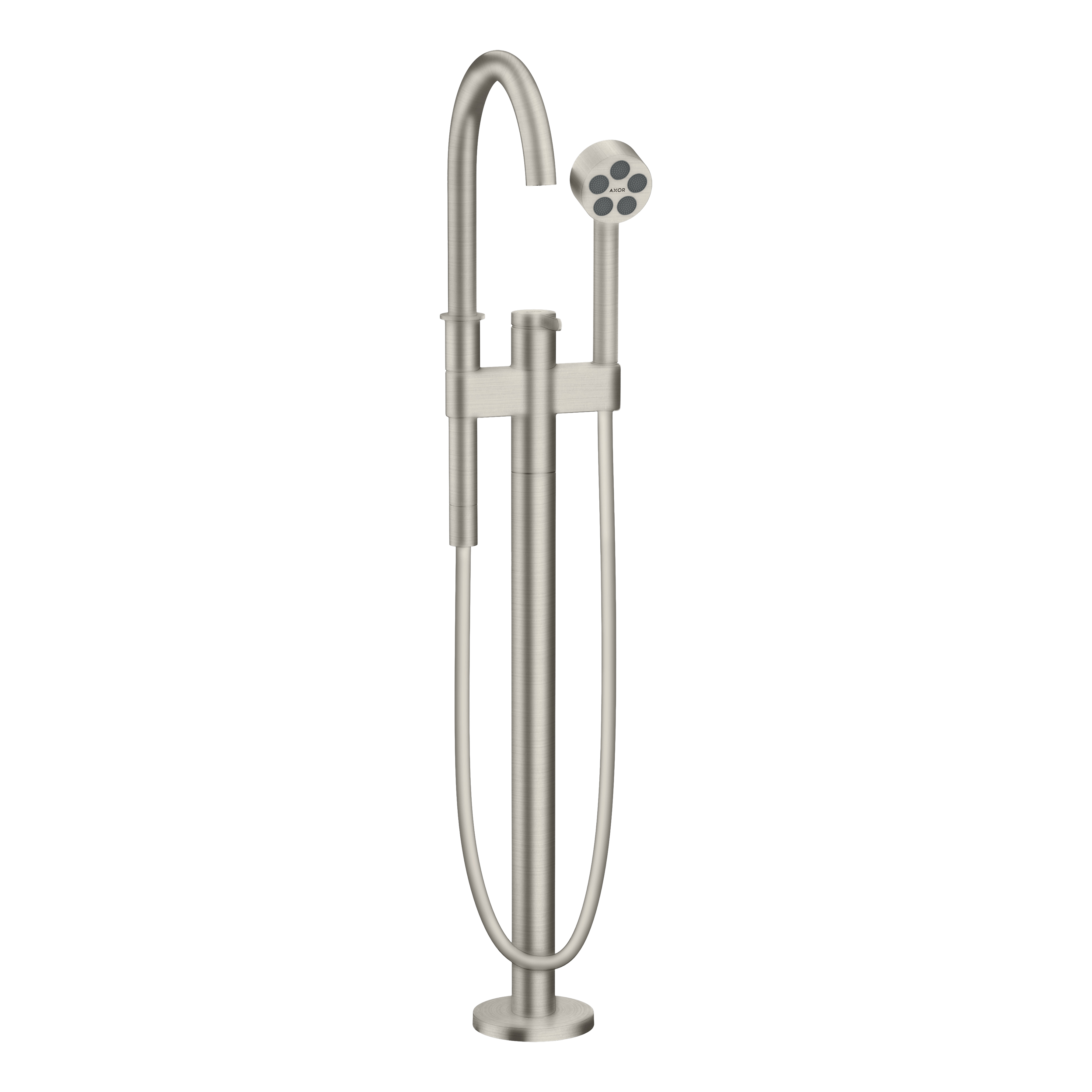AXOR One Single Lever Handle Floorstanding Bath & Shower Mixer Faucet from Brandt in Stainless Steel Optic finish