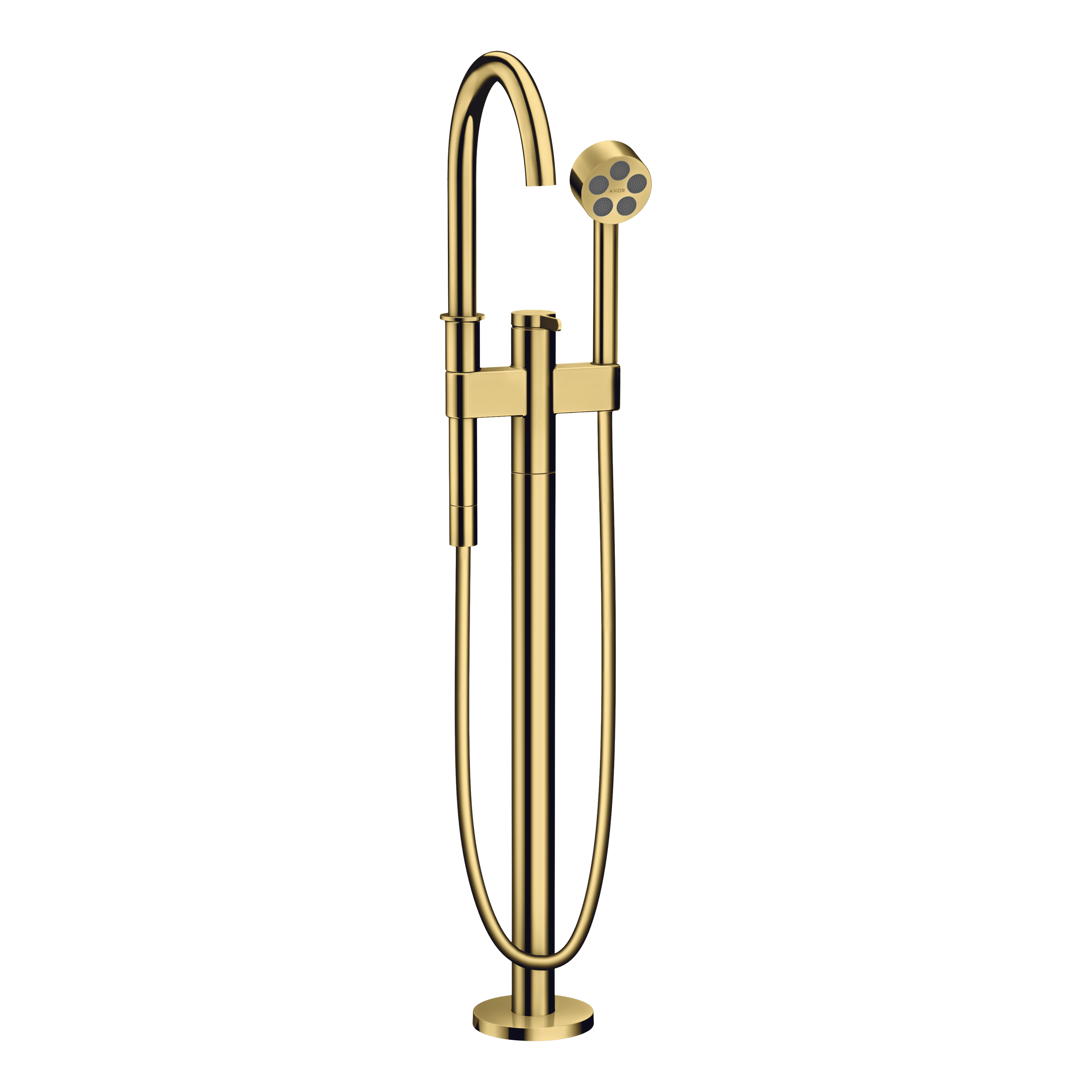 AXOR One Single Lever Handle Floorstanding Bath & Shower Mixer Faucet from Brandt in Polished Gold Optic finish