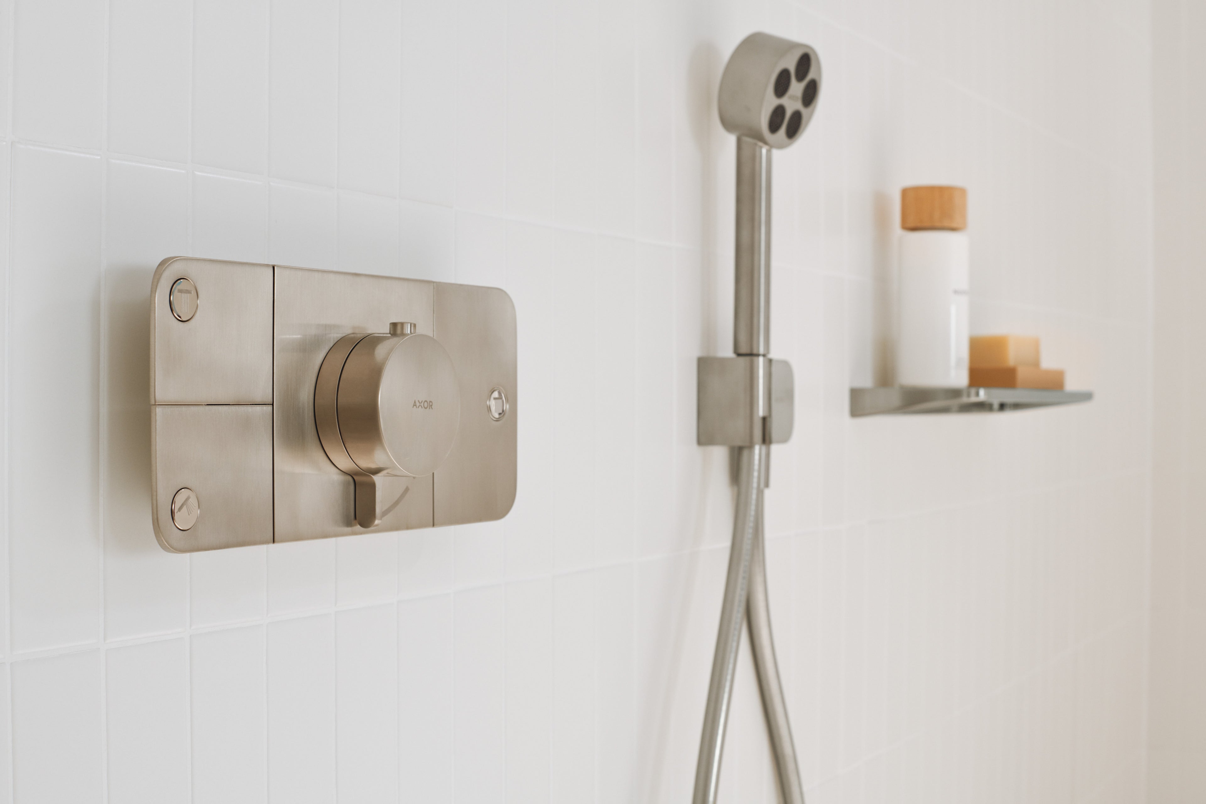 AXOR One Hand Shower 75 1jet EcoSmart from Brandt in Brushed Nickel finish