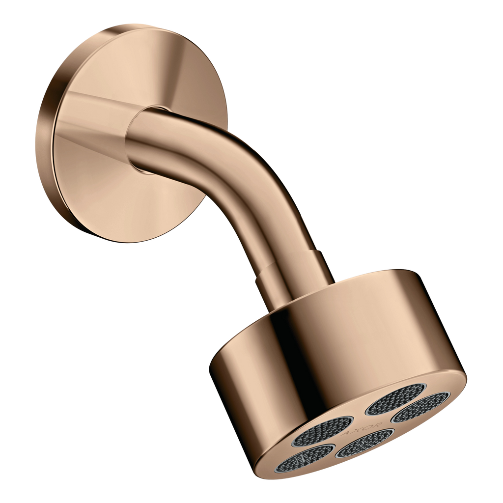 AXOR One Overhead Shower 75 1jet EcoSmart with Shower Arm from Brandt in Polished Red Gold finish