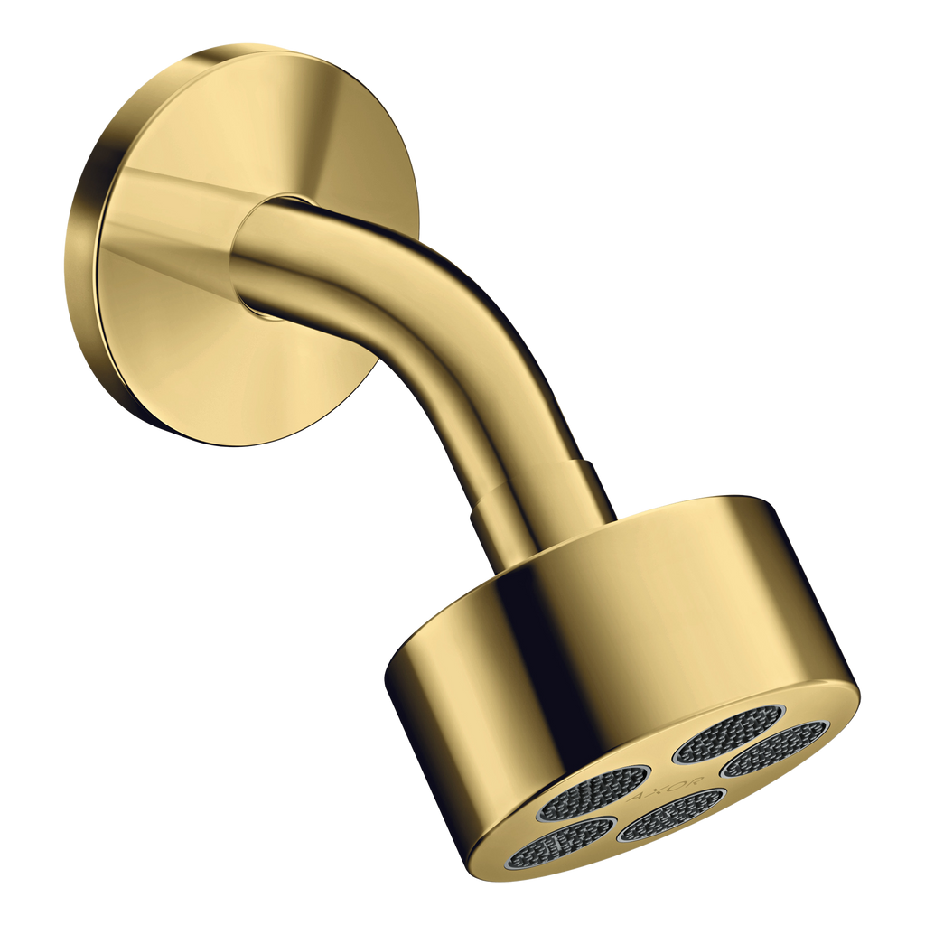 AXOR One Overhead Shower 75 1jet EcoSmart with Shower Arm from Brandt in Polished Gold Optic finish