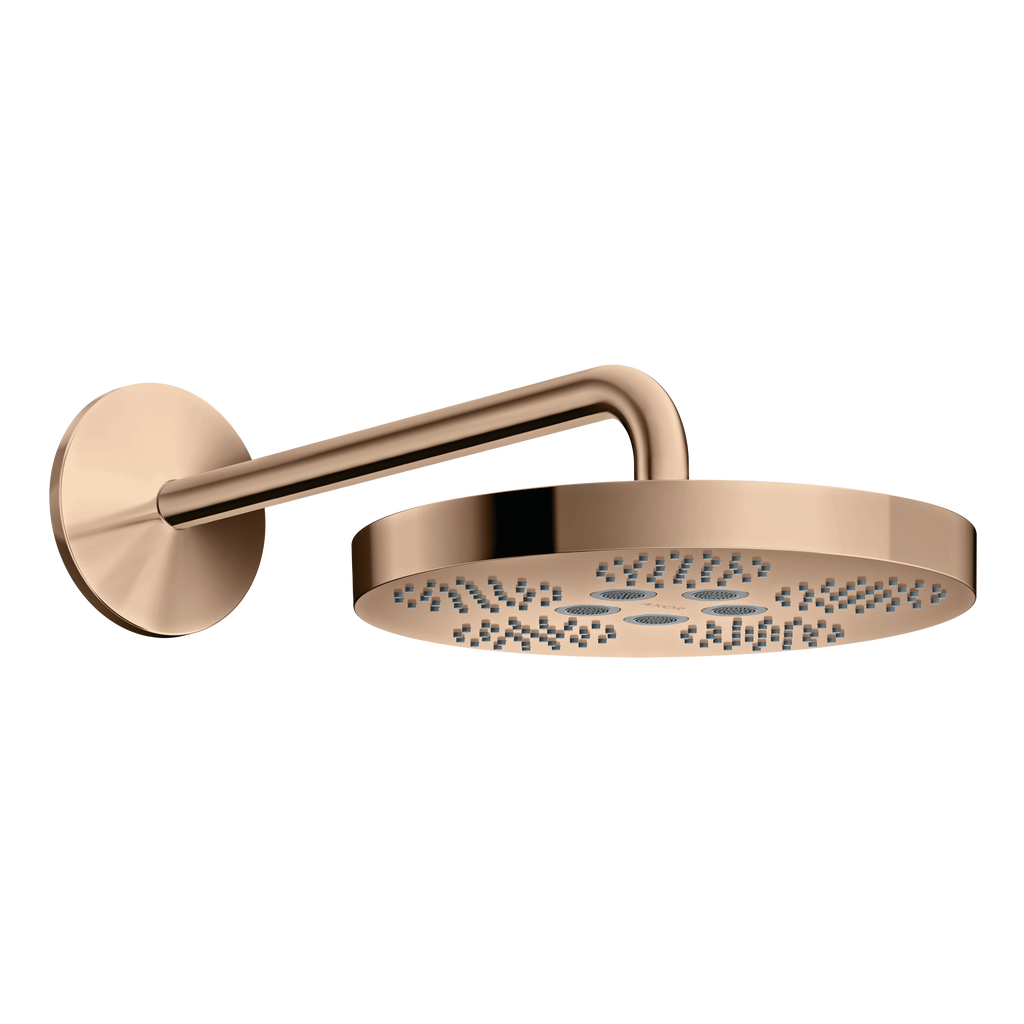 AXOR One Overhead Shower 280 1jet with Shower Arm from Brandt in Polished Red Gold finish