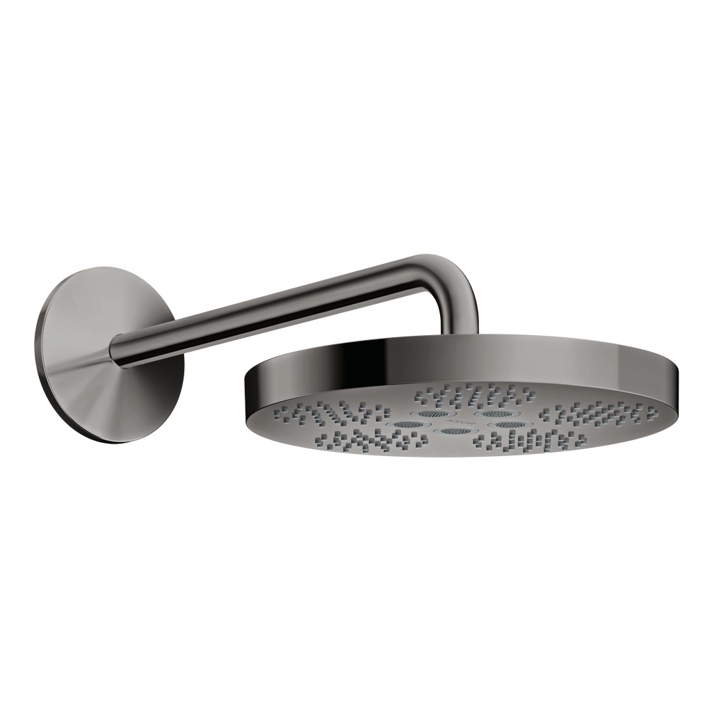 AXOR One Overhead Shower 280 1jet with Shower Arm from Brandt in Polished Black Chrome finish