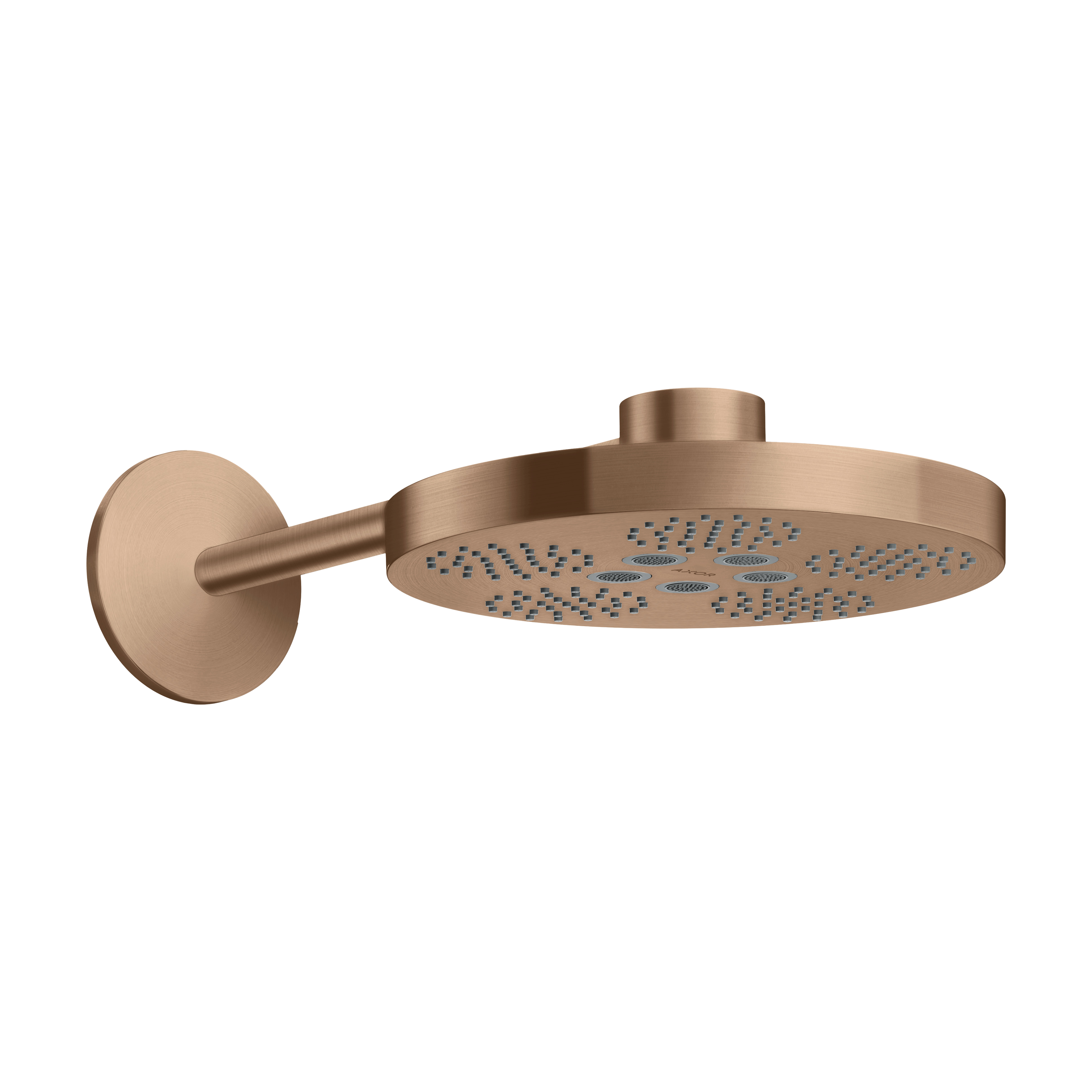 AXOR One Overhead Shower 280 2jet with Shower Arm from Brandt in Brushed Red Gold finish