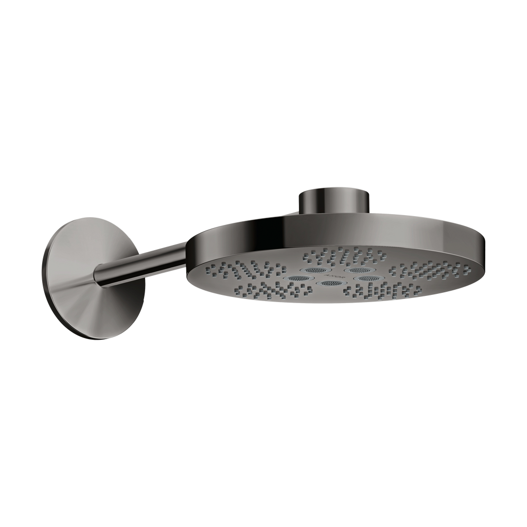 AXOR One Overhead Shower 280 2jet with Shower Arm from Brandt in Polished Black Chrome finish