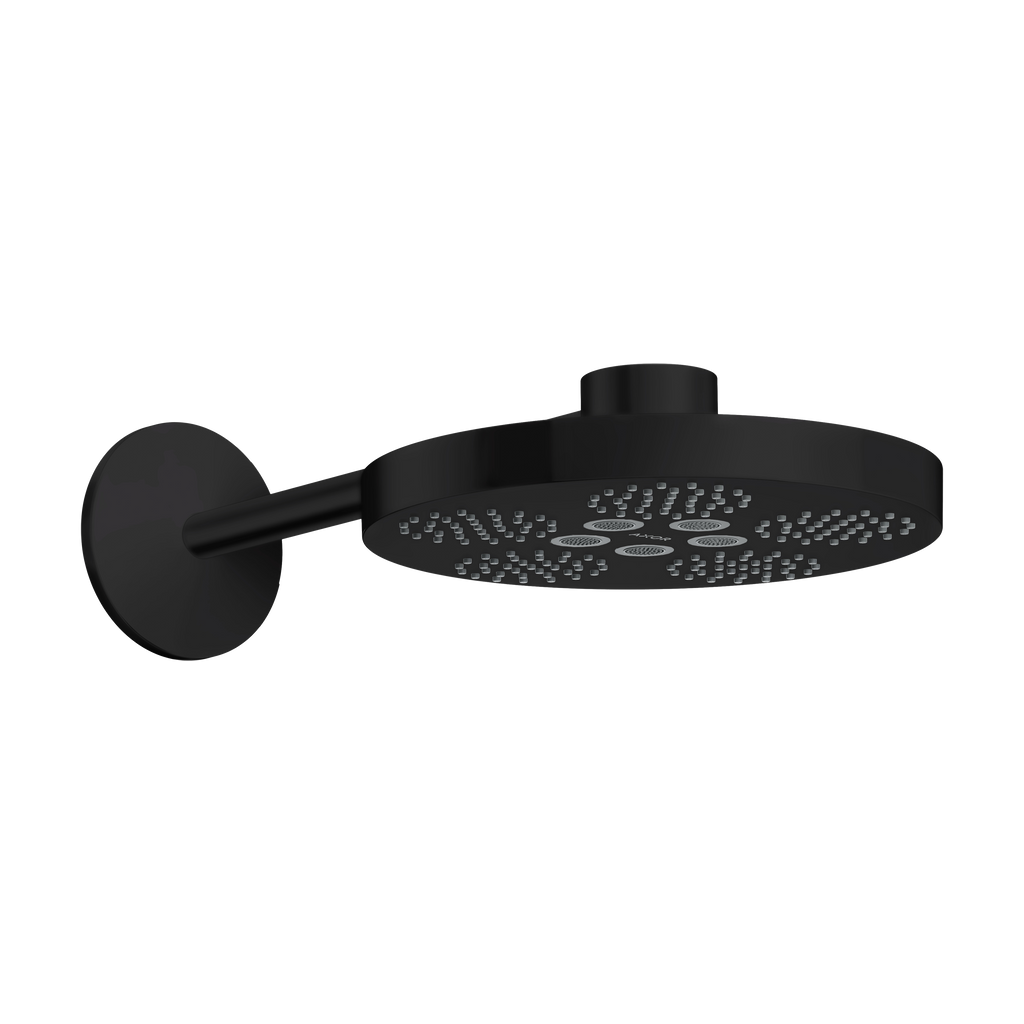AXOR One Overhead Shower 280 2jet with Shower Arm from Brandt in Matt Black finish