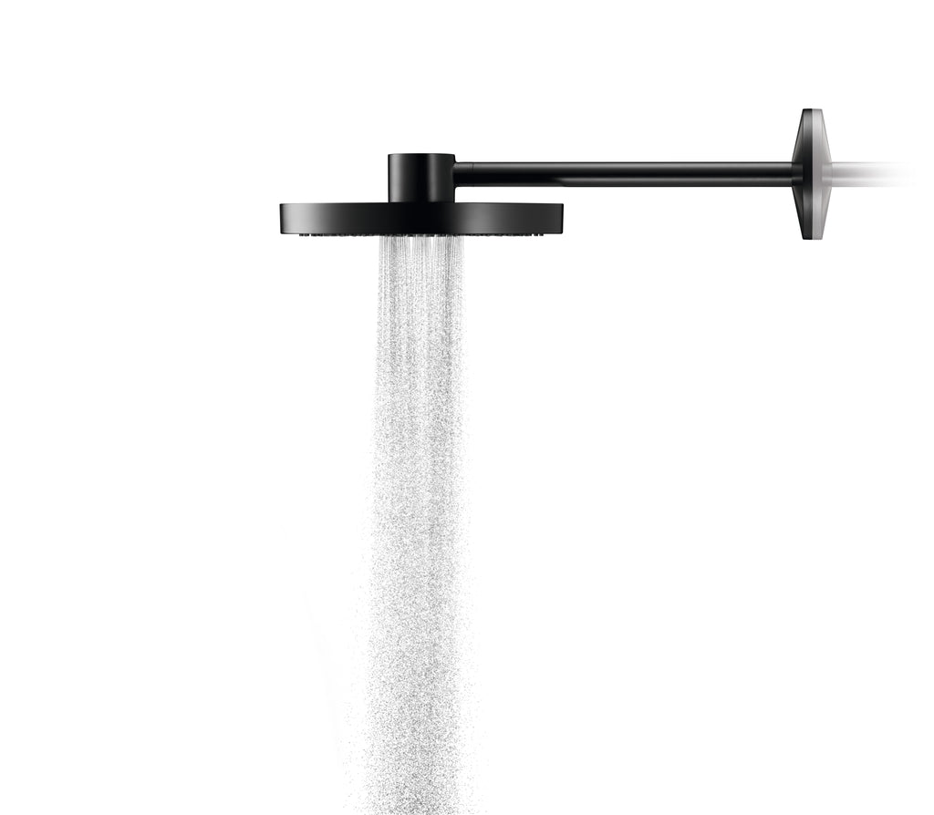 AXOR One Overhead Shower 280 2jet with Shower Arm from Brandt in Matt Black finish