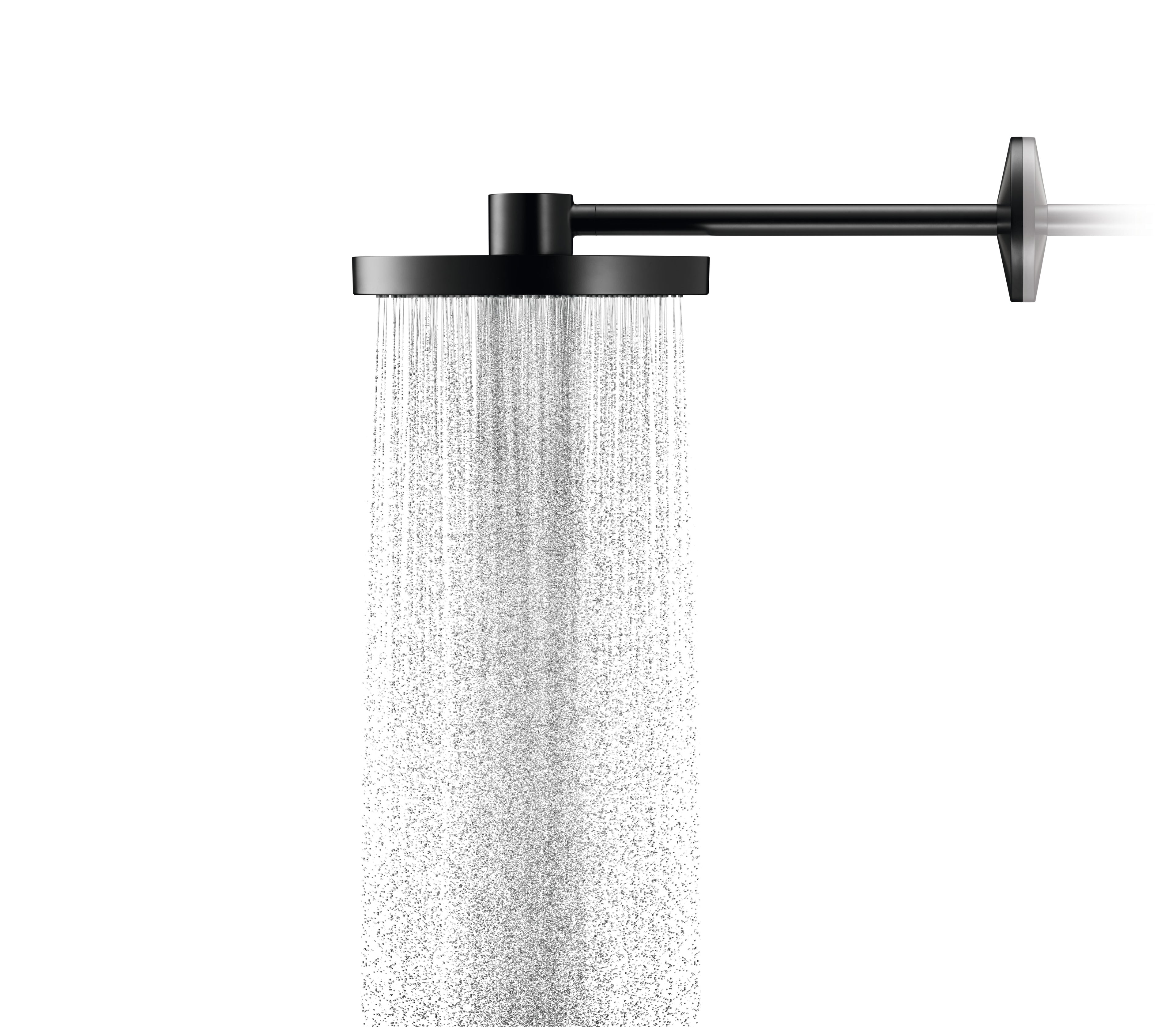 AXOR One Overhead Shower 280 2jet with Shower Arm from Brandt in Matt Black finish