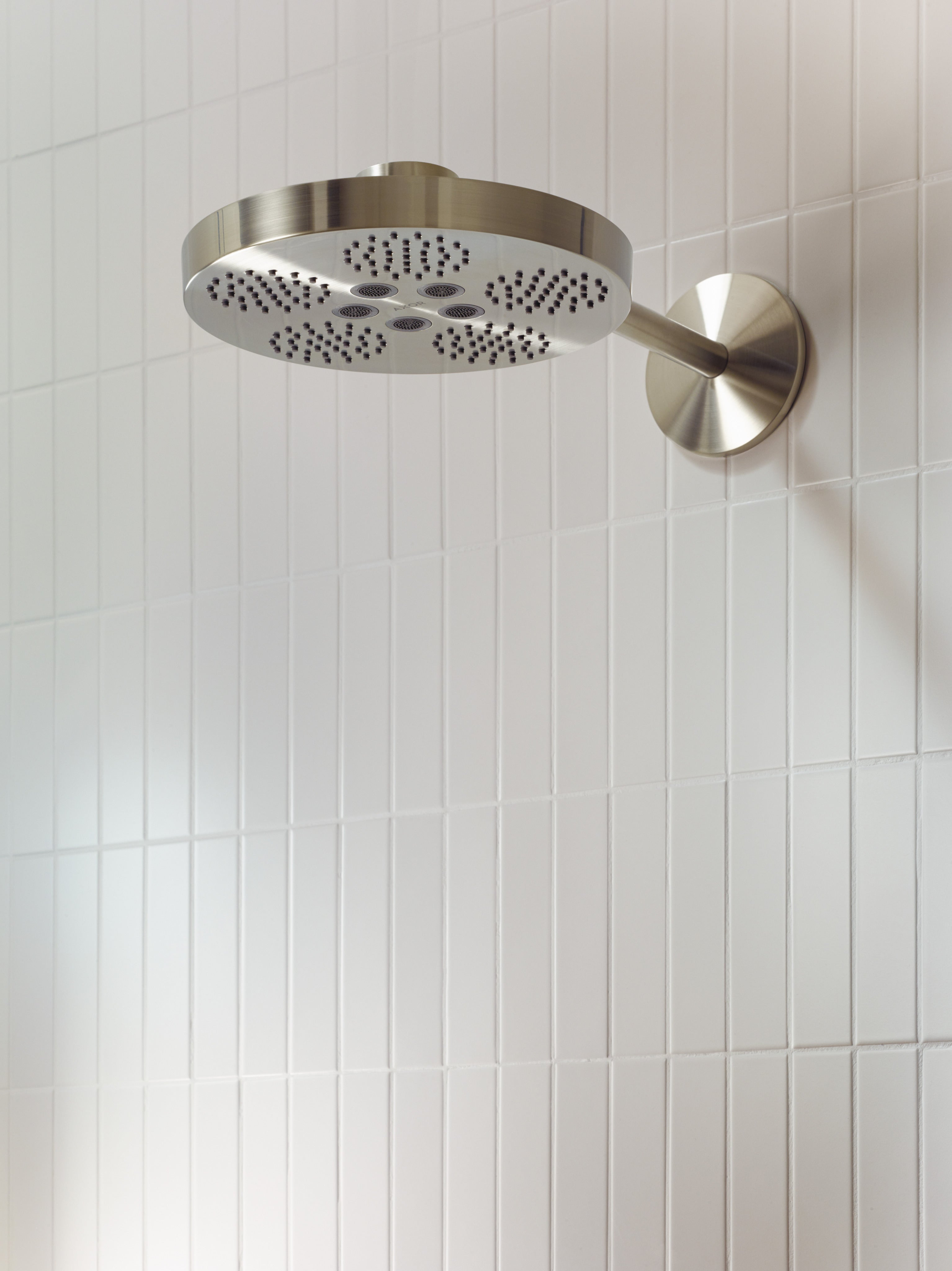 AXOR One Overhead Shower 280 2jet with Shower Arm from Brandt in Brushed Nickel finish