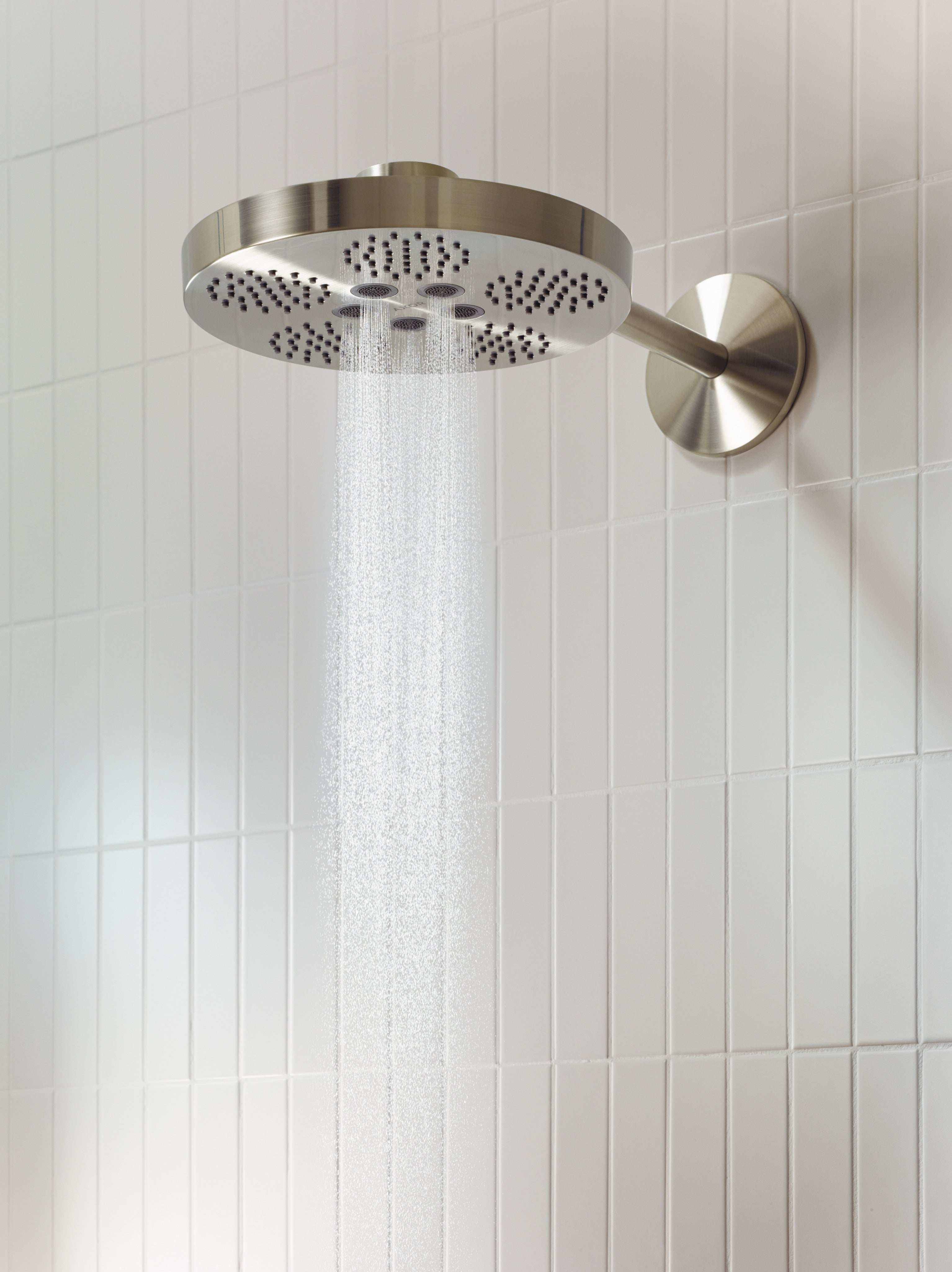 AXOR One Overhead Shower 280 2jet with Shower Arm from Brandt in Brushed Nickel finish