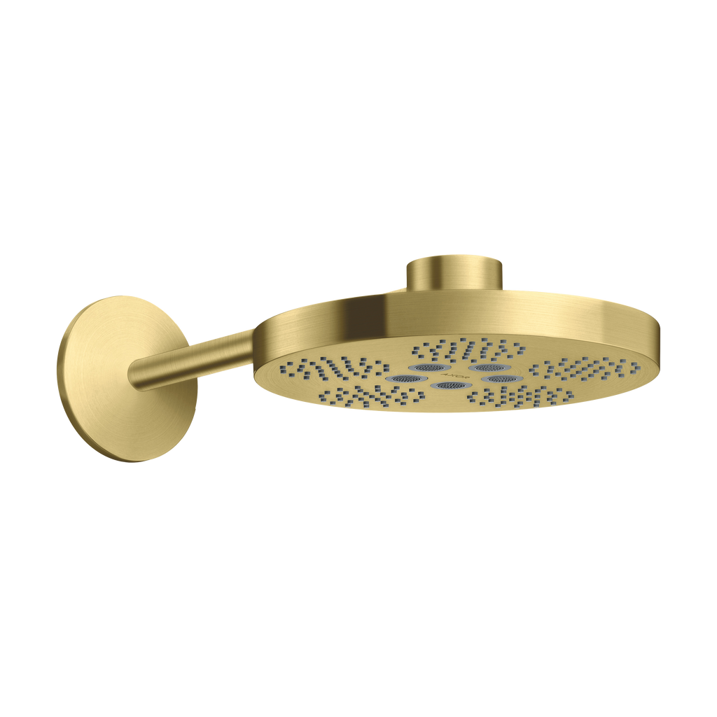 AXOR One Overhead Shower 280 2jet with Shower Arm from Brandt in Brushed Brass finish